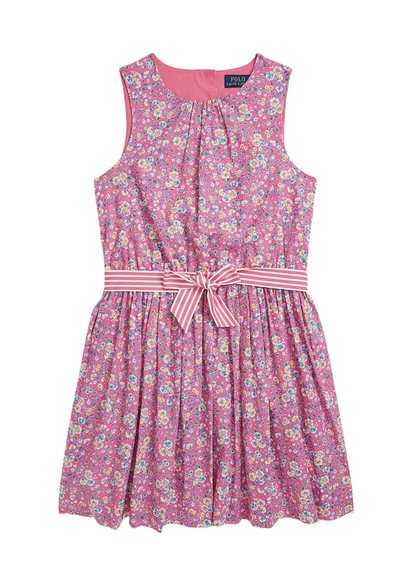 Girls 7-16 Floral Cotton Poplin Dress
