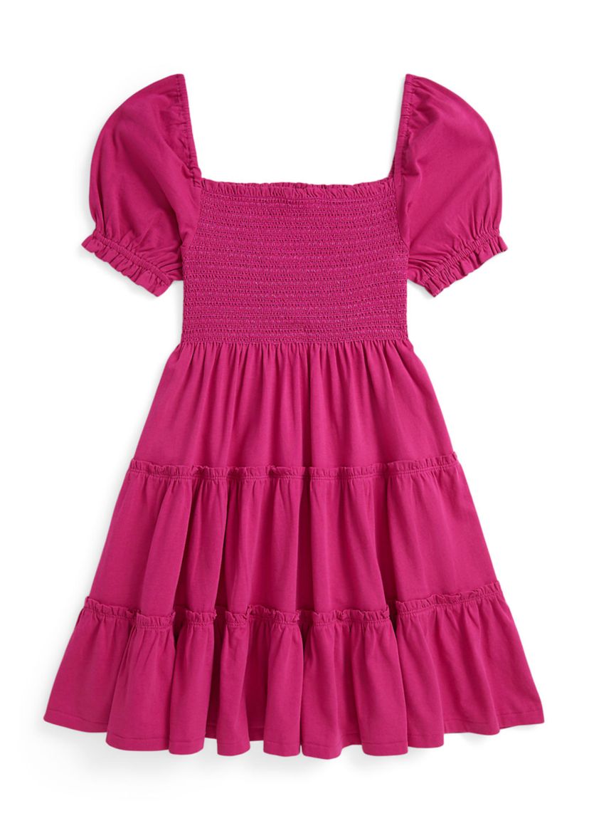 Girls 7-16 Smocked Cotton Jersey Dress