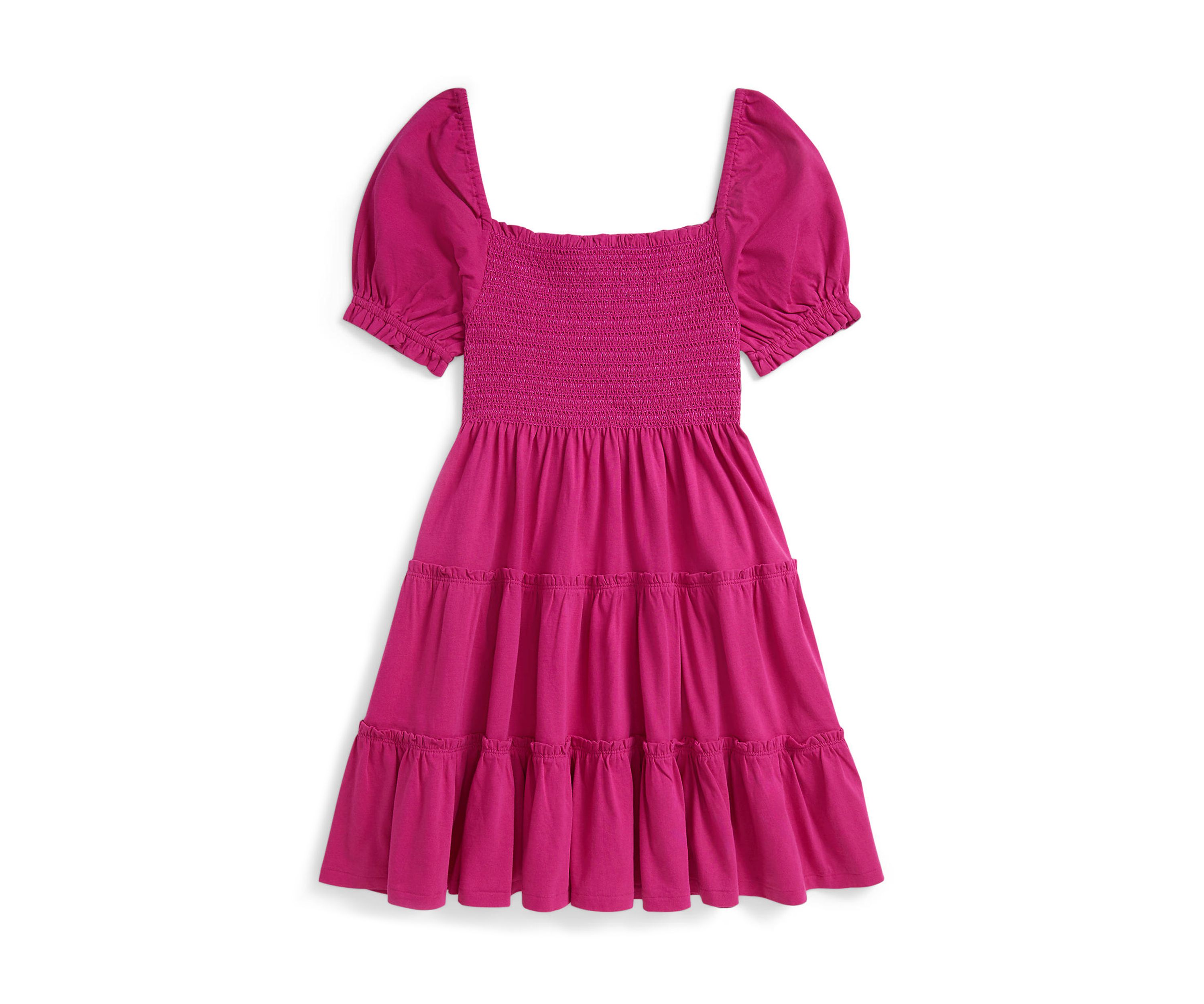 Girls 7-16 Smocked Cotton Jersey Dress