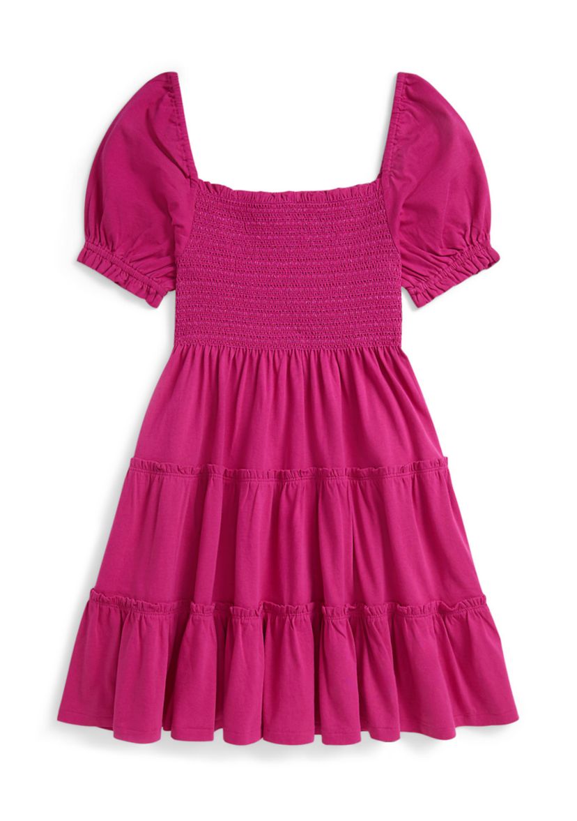 Girls 7-16 Smocked Cotton Jersey Dress