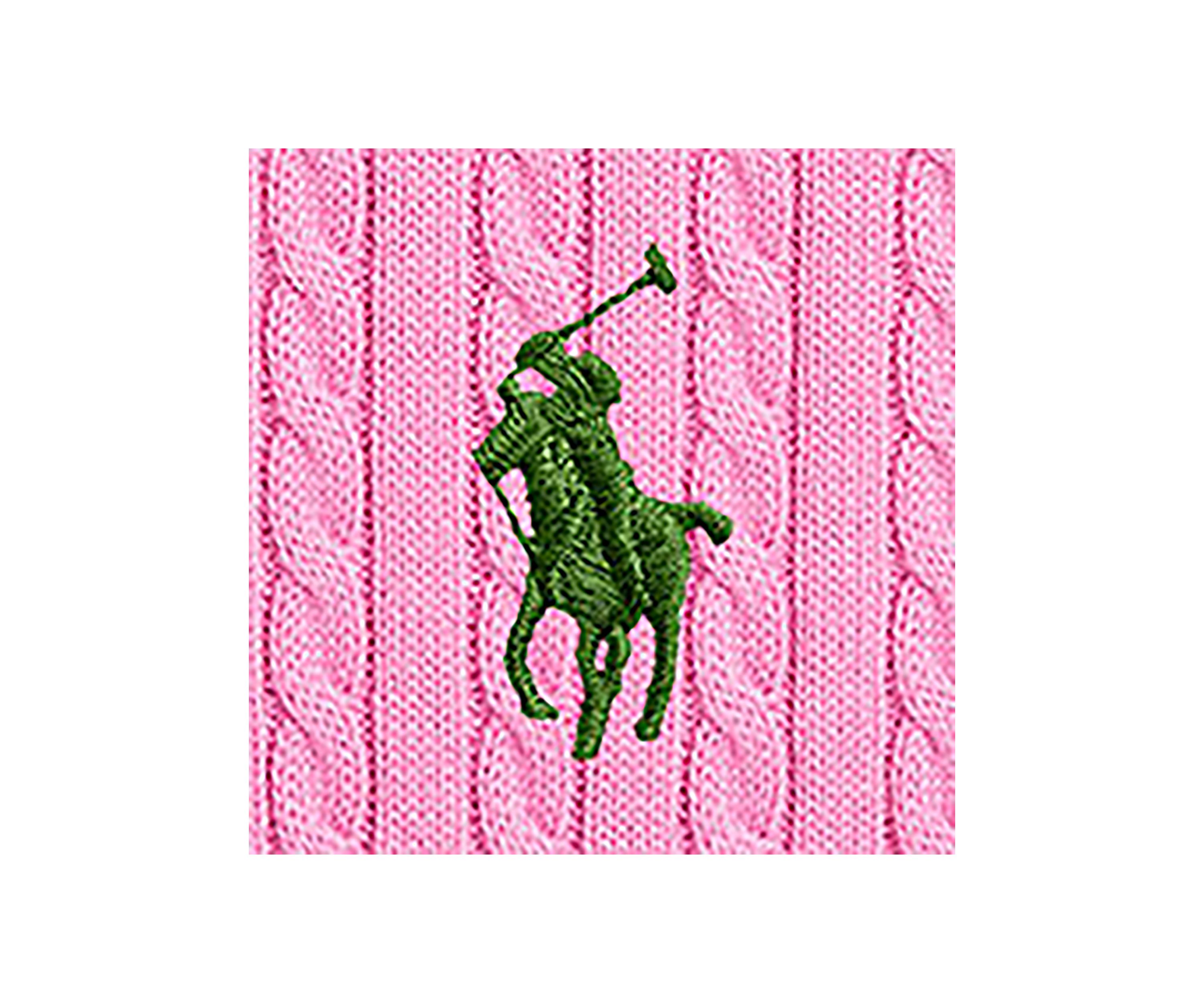 Girls 7-16 Mini Cable Knit Cotton Polo Sweater