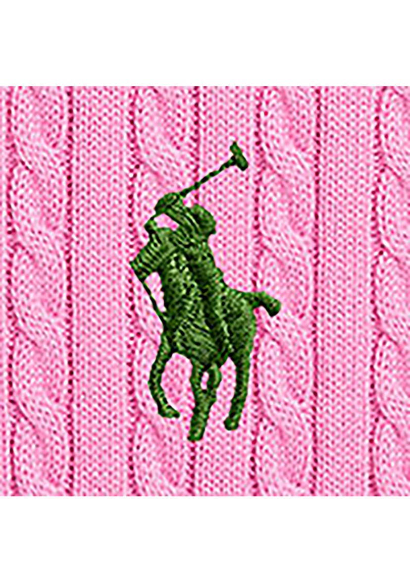 Girls 7-16 Mini Cable Knit Cotton Polo Sweater