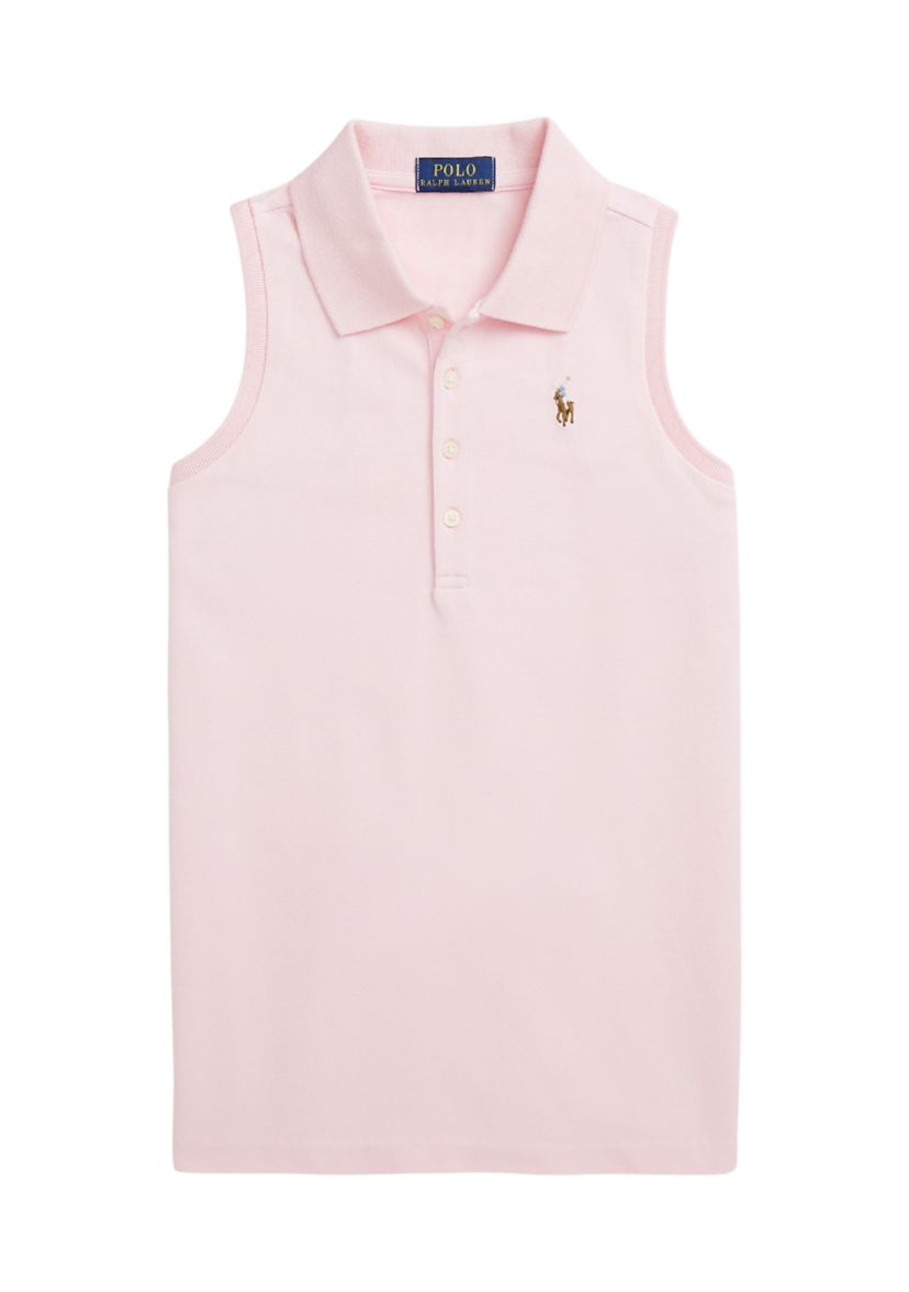 Girls 7-16 Cotton Mesh Sleeveless Polo Shirt