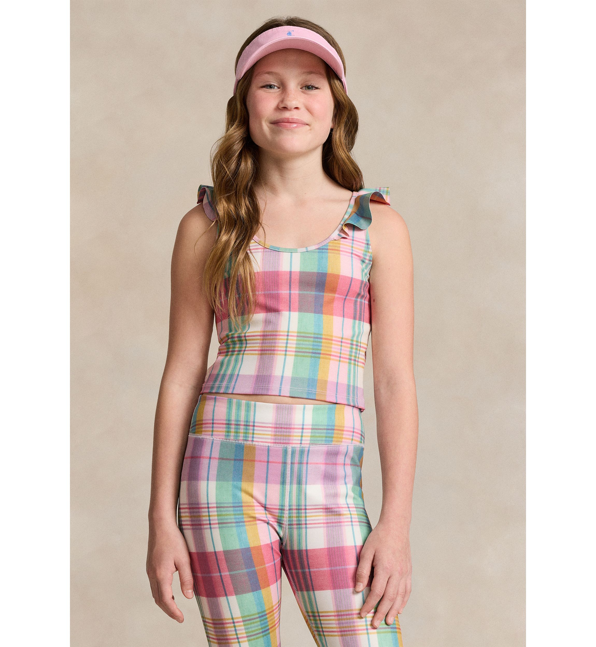 Girls 7-16 Madras Print Performance Jersey Top