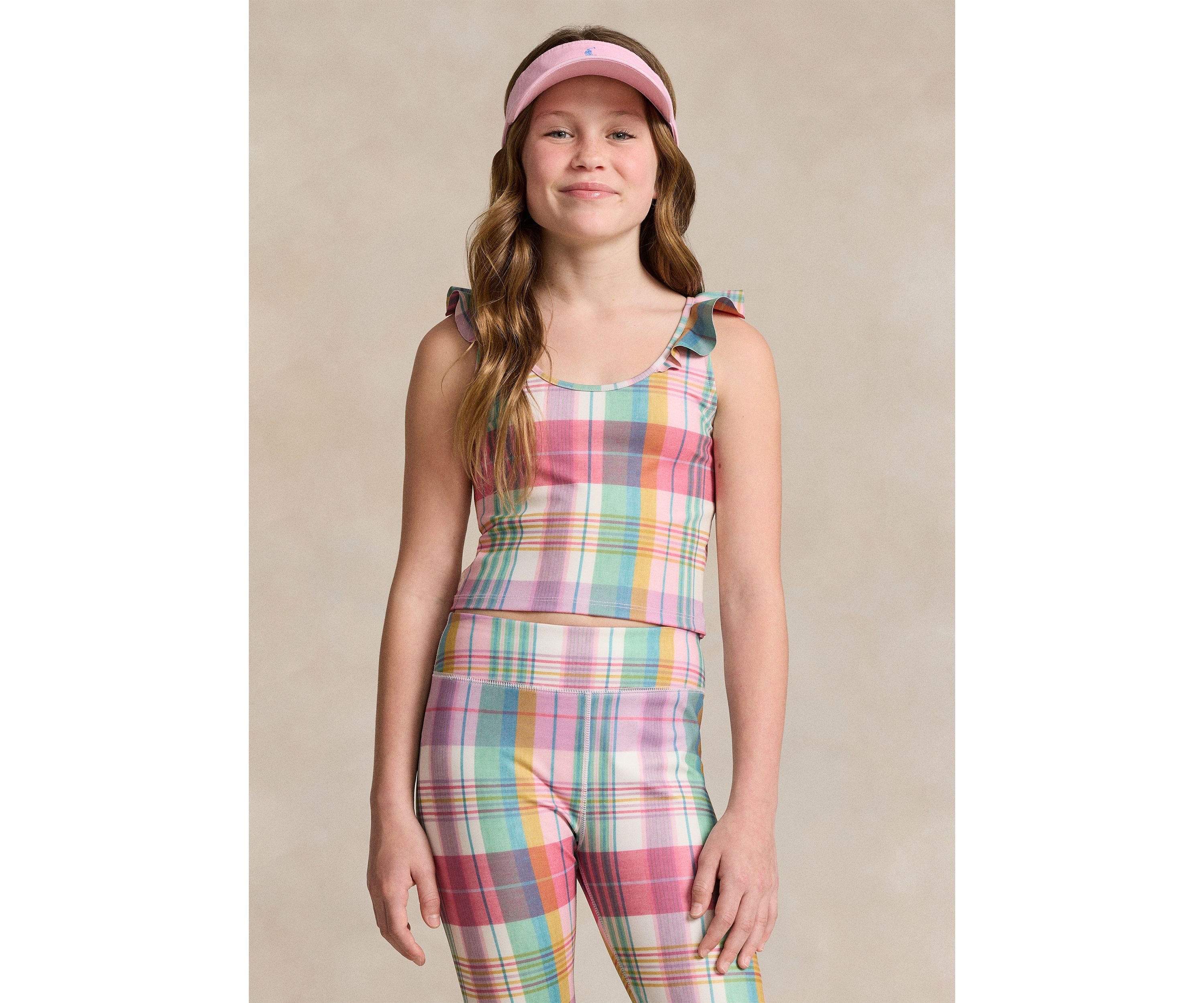 Girls 7-16 Madras Print Performance Jersey Top