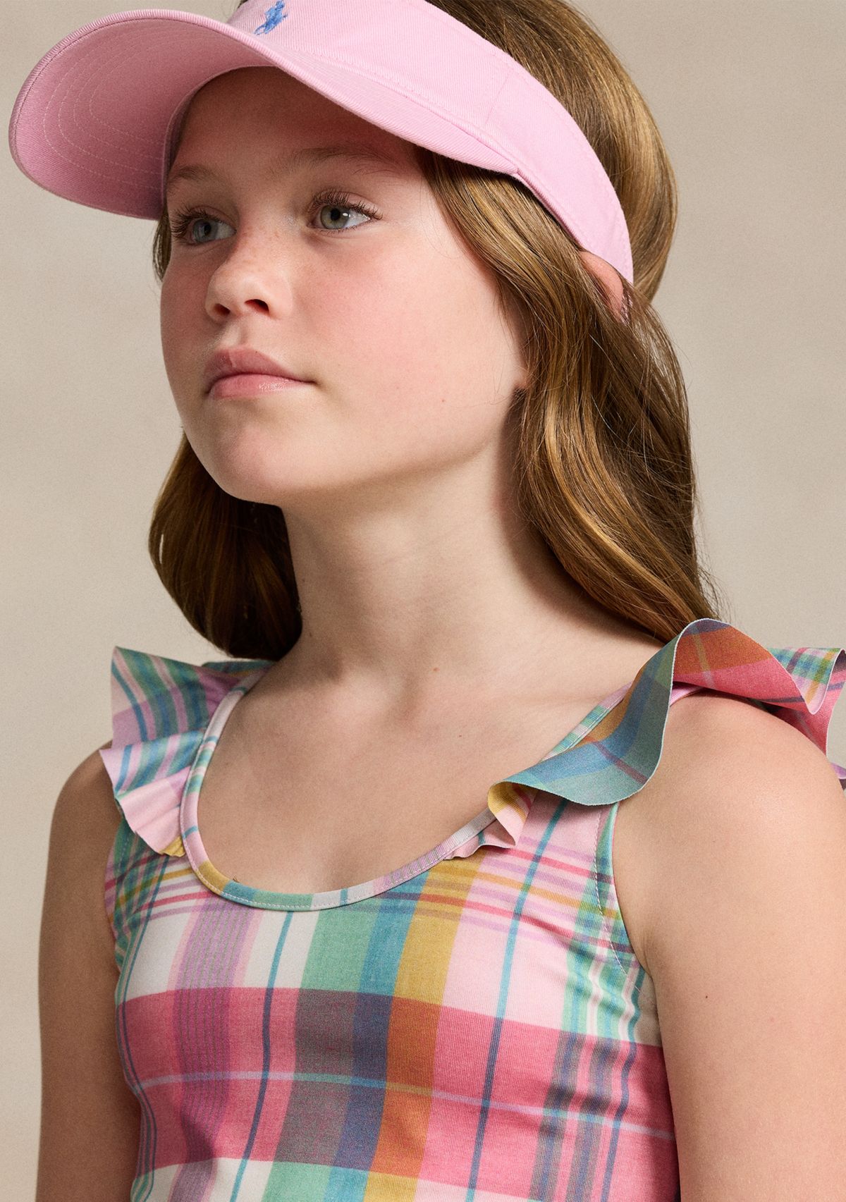 Girls 7-16 Madras Print Performance Jersey Top