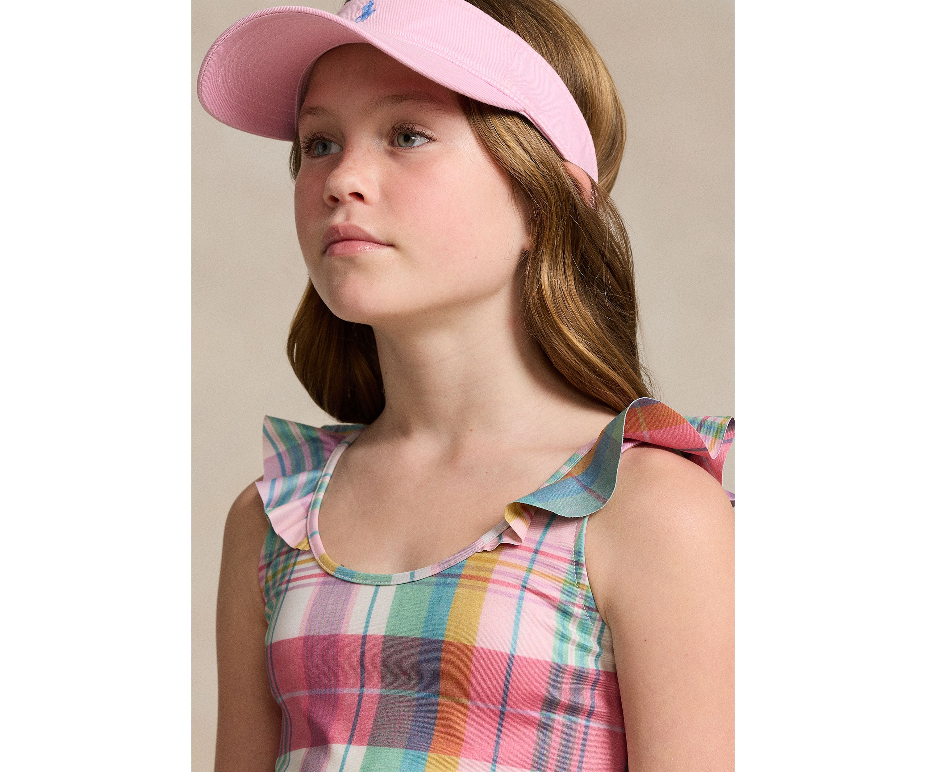 Girls 7-16 Madras Print Performance Jersey Top