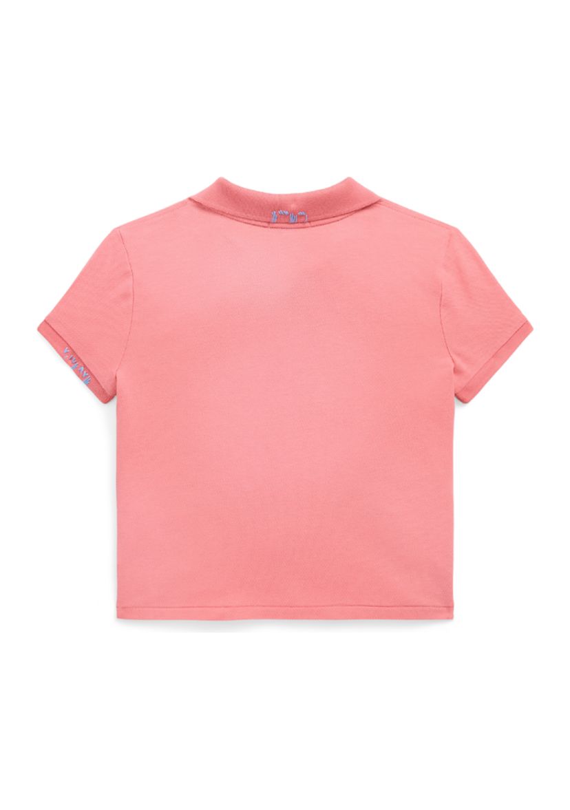 Girls 7-16 Twist-Front Stretch Mesh Polo Shirt
