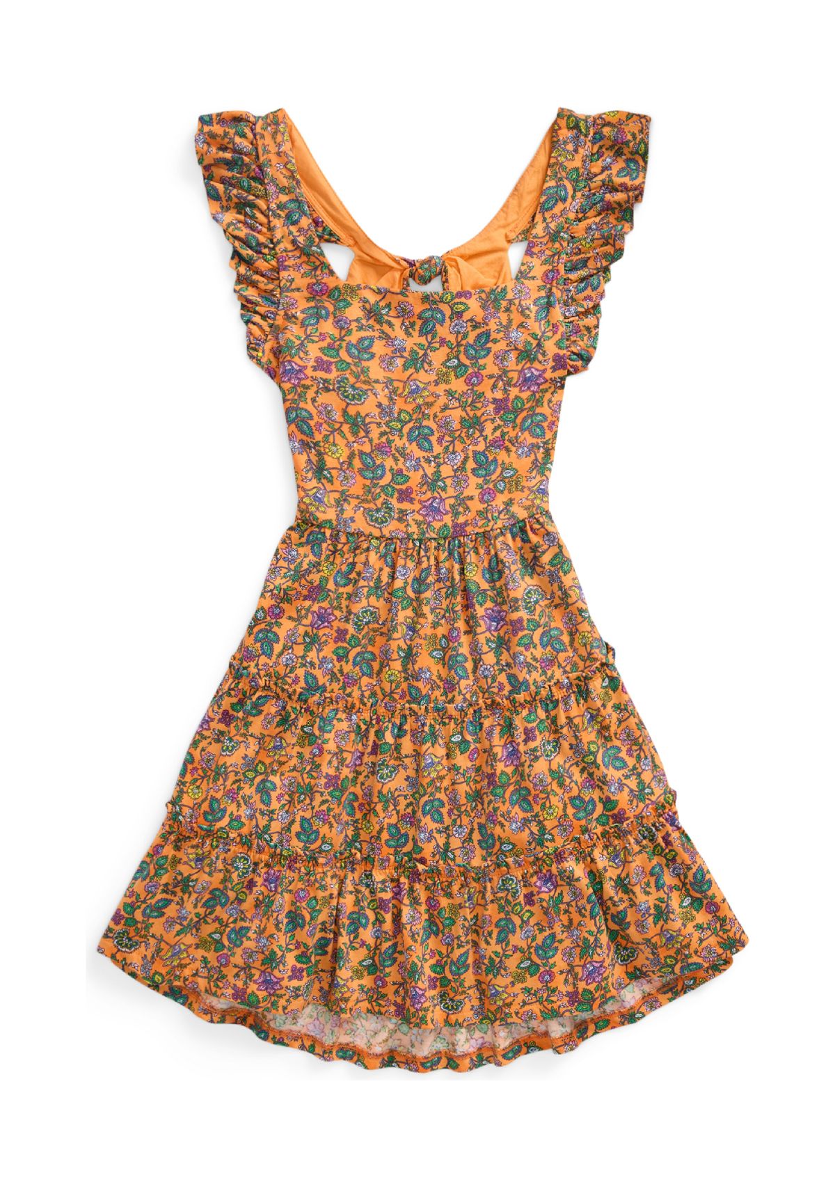 Girls 7-16 Floral Ruffled Cotton Jersey Dress