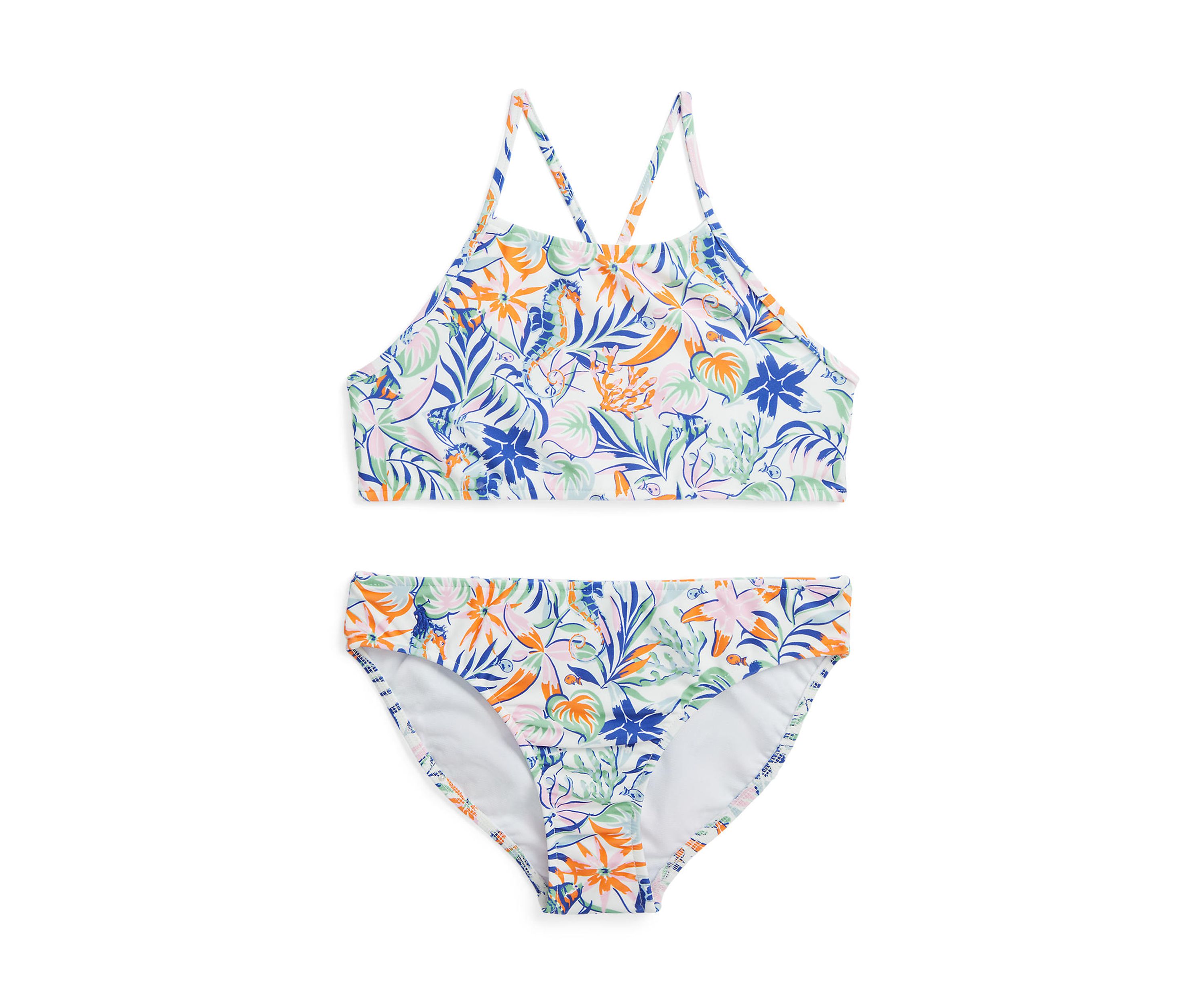 Girls 7-16 Tropical-Print Two-Piece Swimsuit