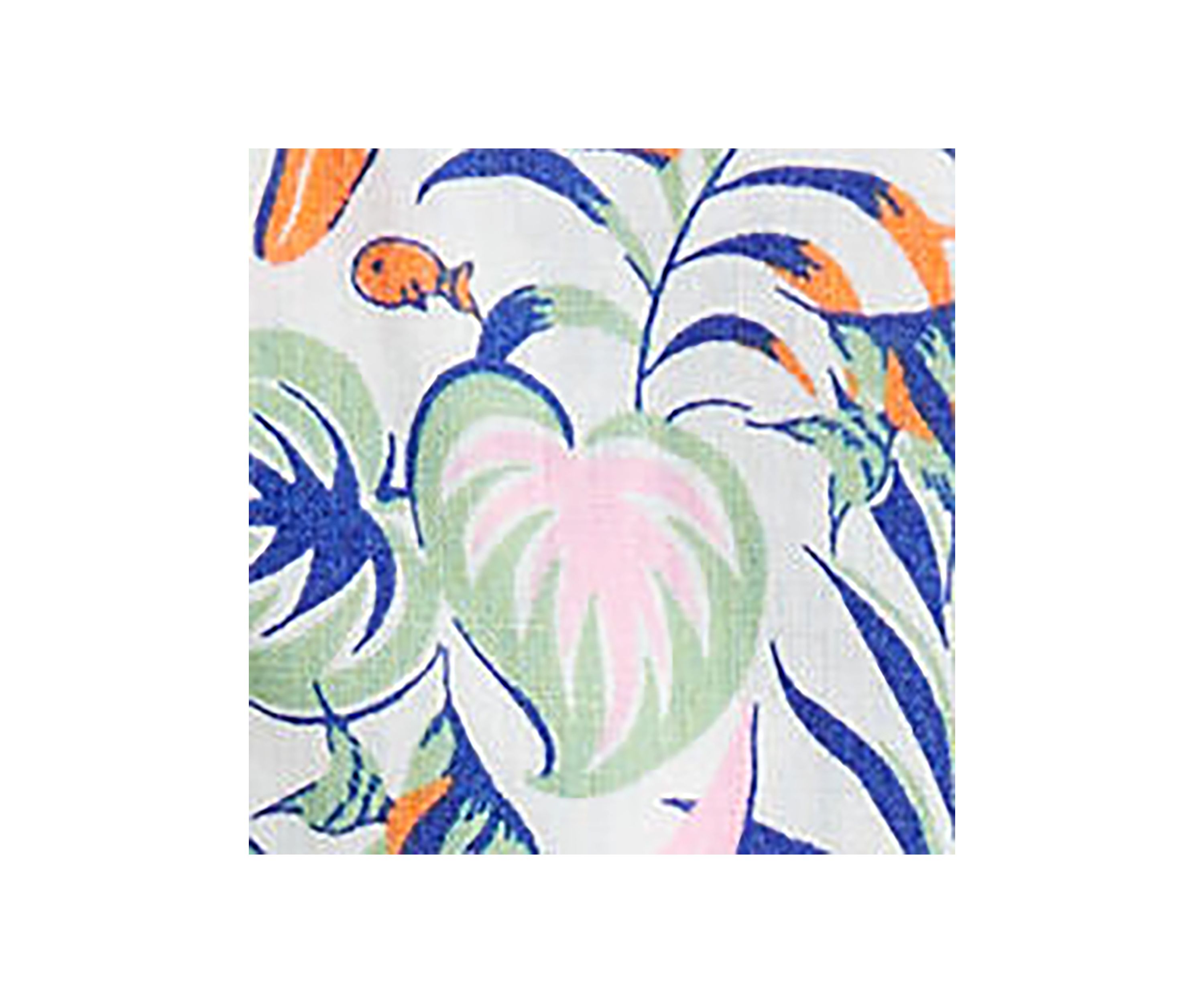 Girls 7-16 Tropical Print Linen Cotton Dress