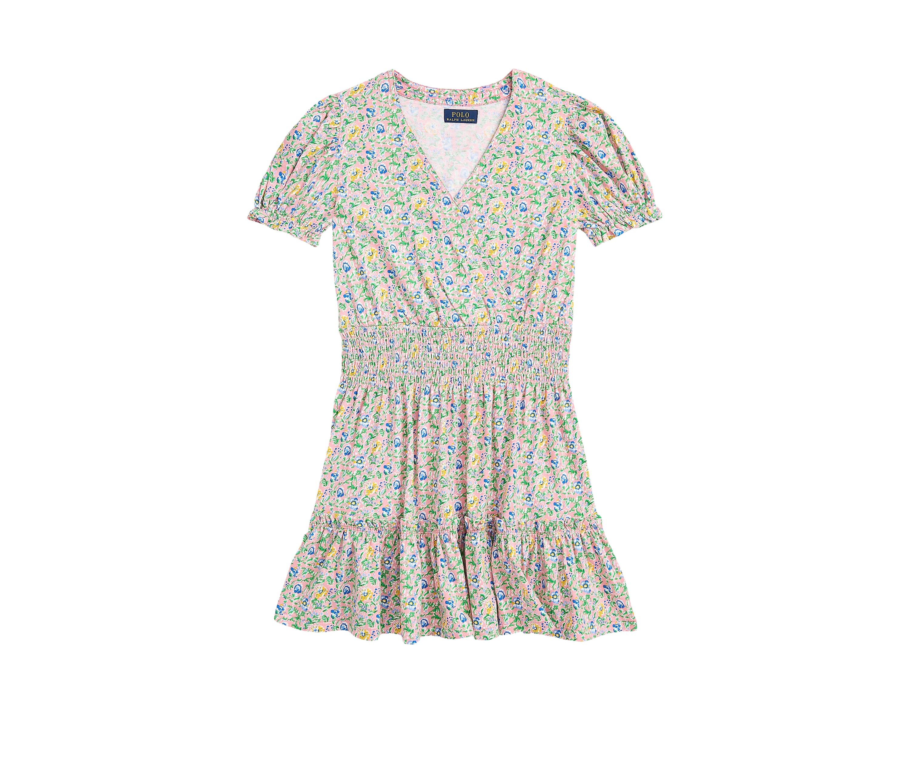 Girls 7-16 Floral Faux-Wrap Cotton Jersey Dress