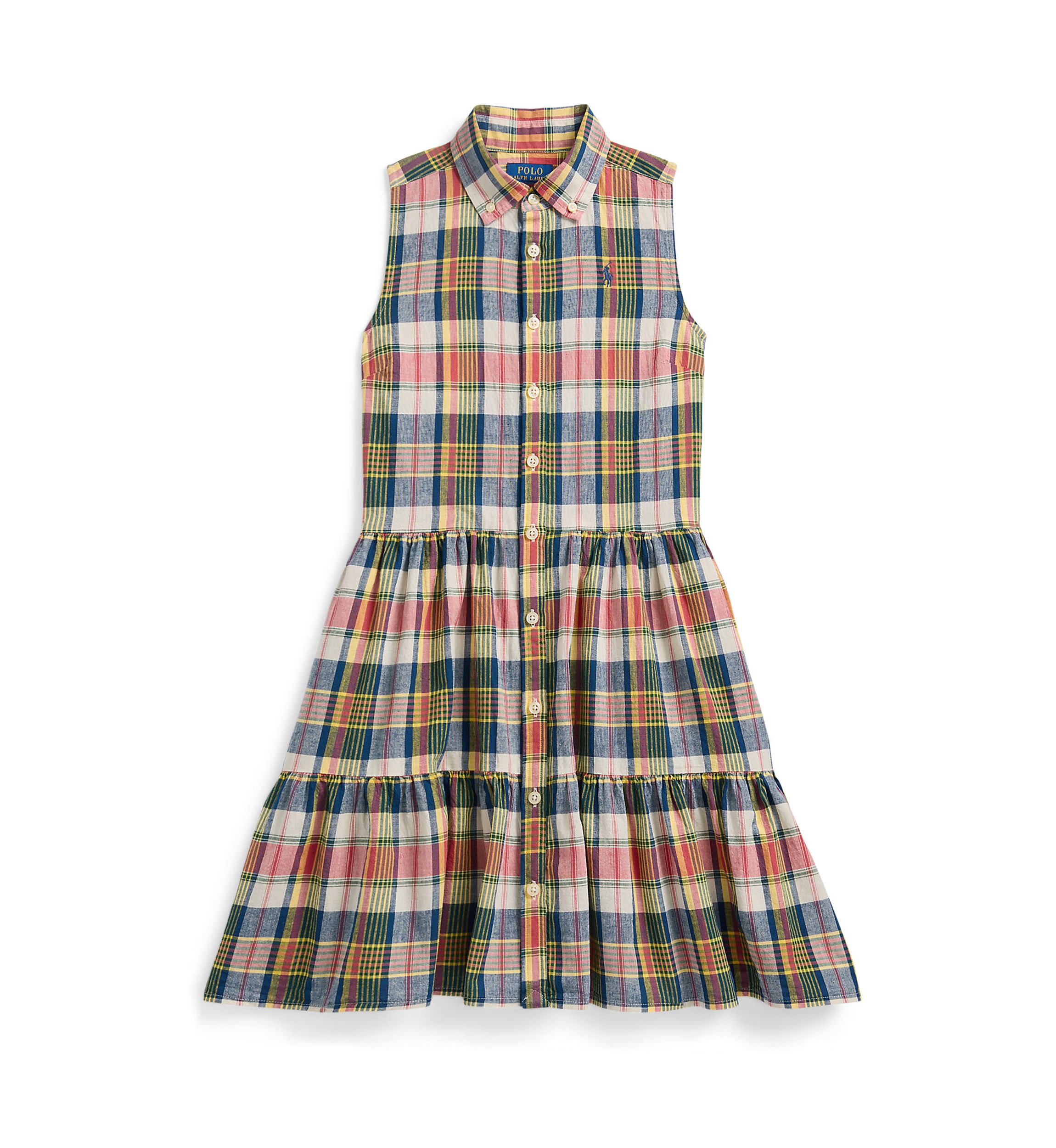 Girls 7-16 Plaid Cotton Madras Shirtdress