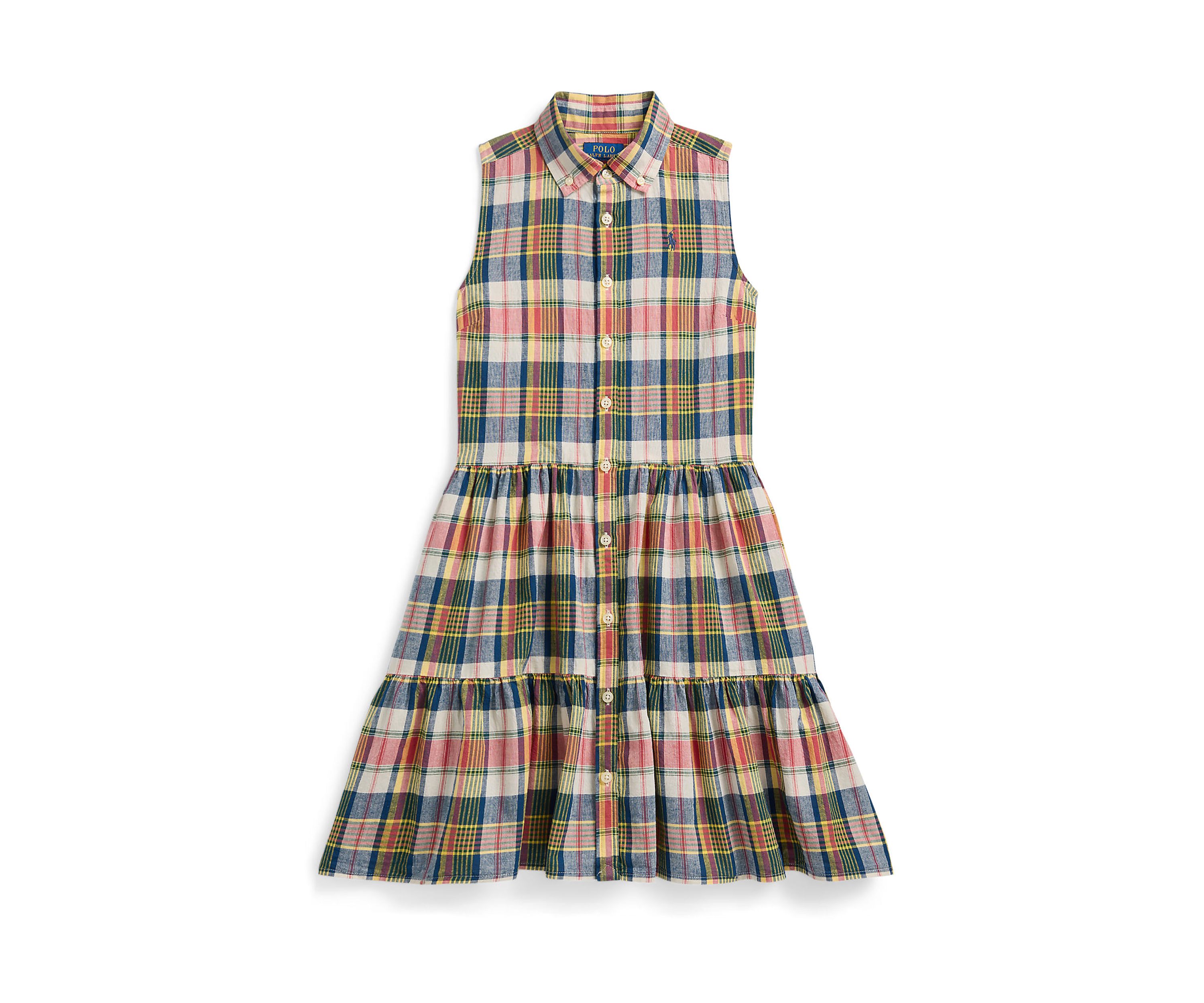 Girls 7-16 Plaid Cotton Madras Shirtdress