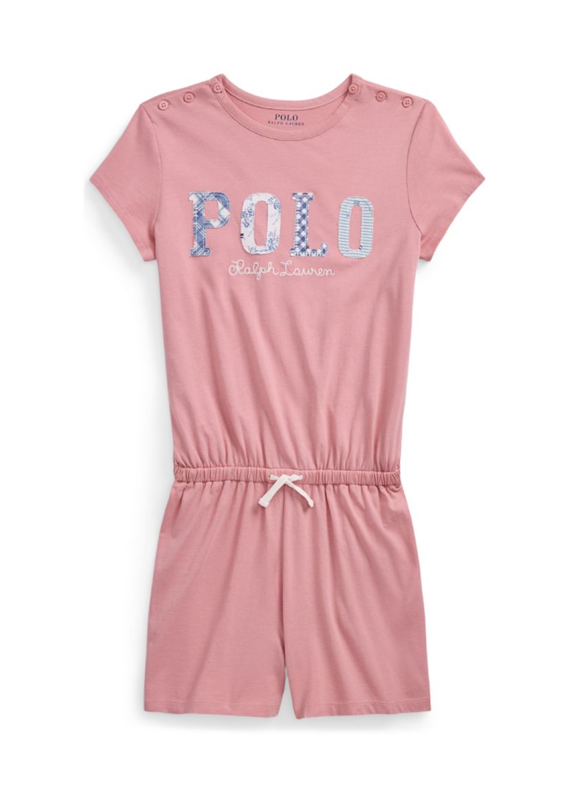 Girls 7-16 Mixed Logo Cotton Jersey Romper