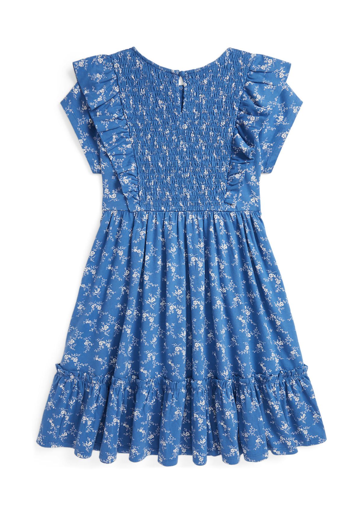 Girls 7-16 Floral Smocked Cotton Jersey Dress