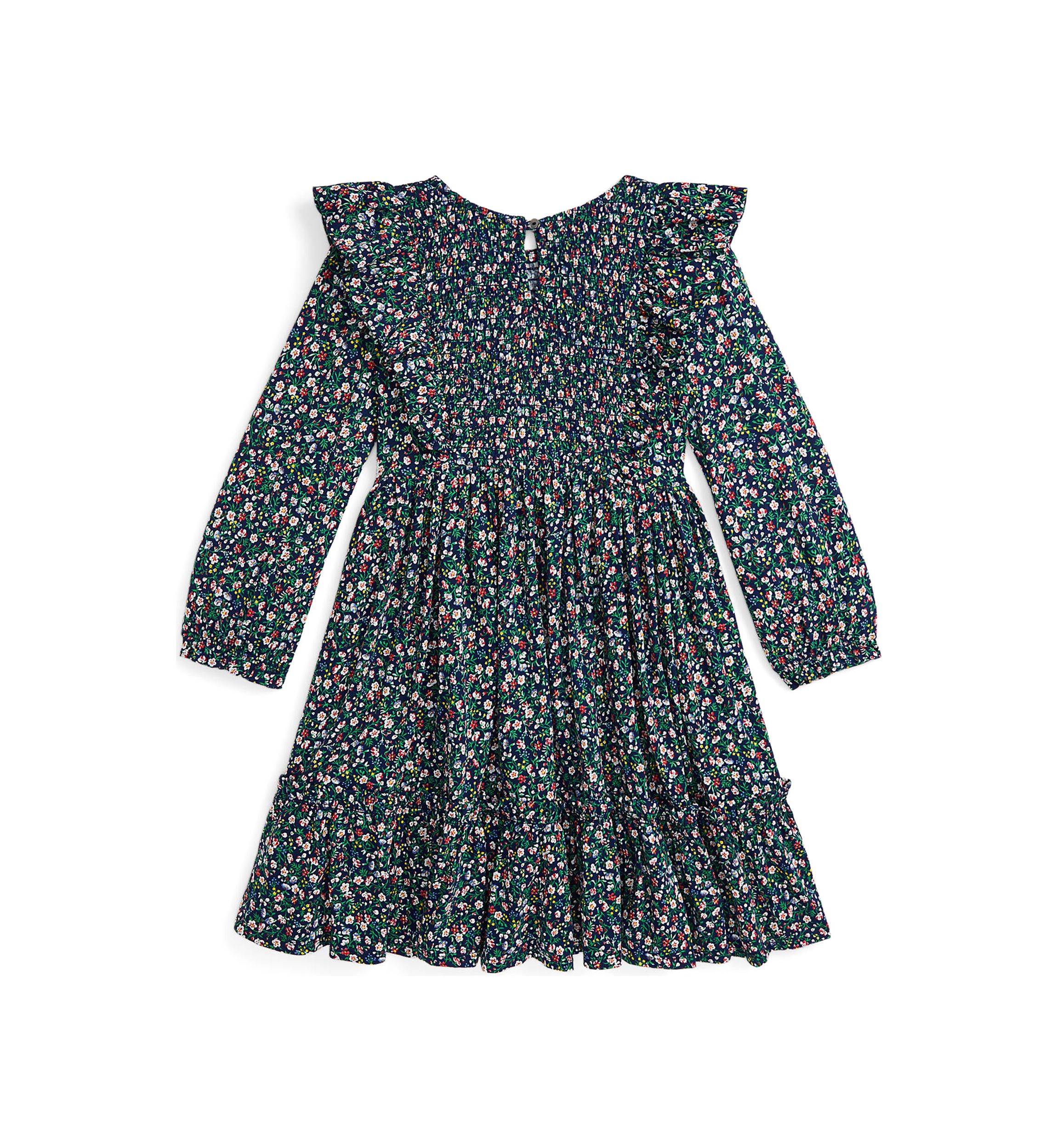 Girls 7-16 Floral Smocked Cotton Jersey Dress