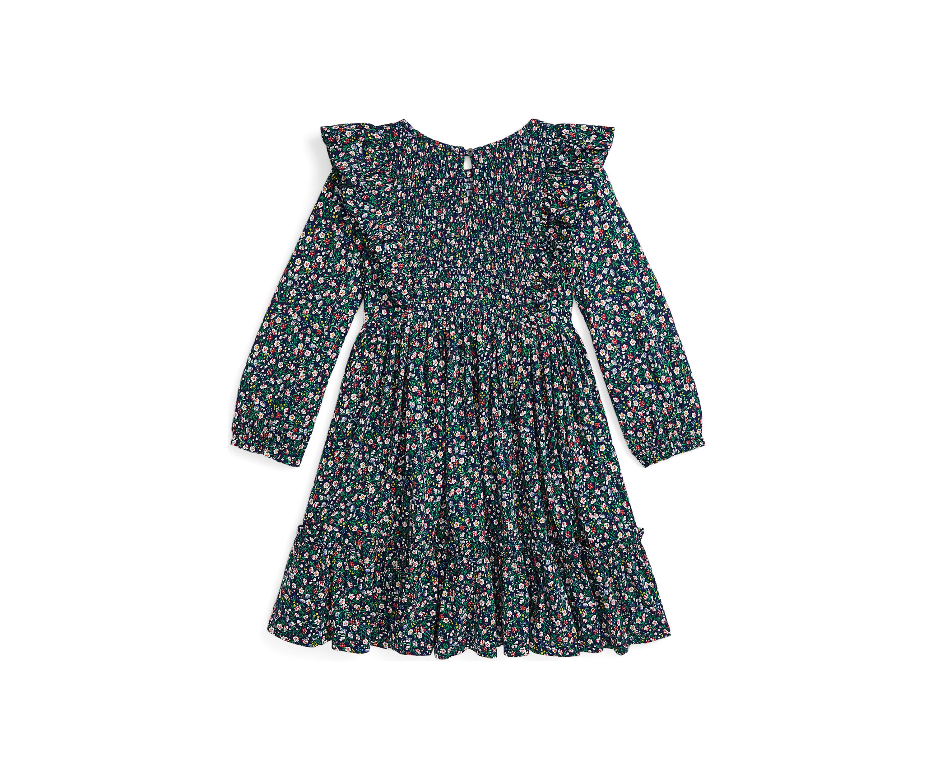 Girls 7-16 Floral Smocked Cotton Jersey Dress