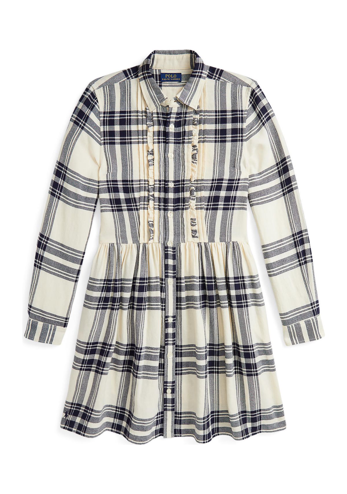 Girls 7-16 Plaid Cotton Twill Shirtdress