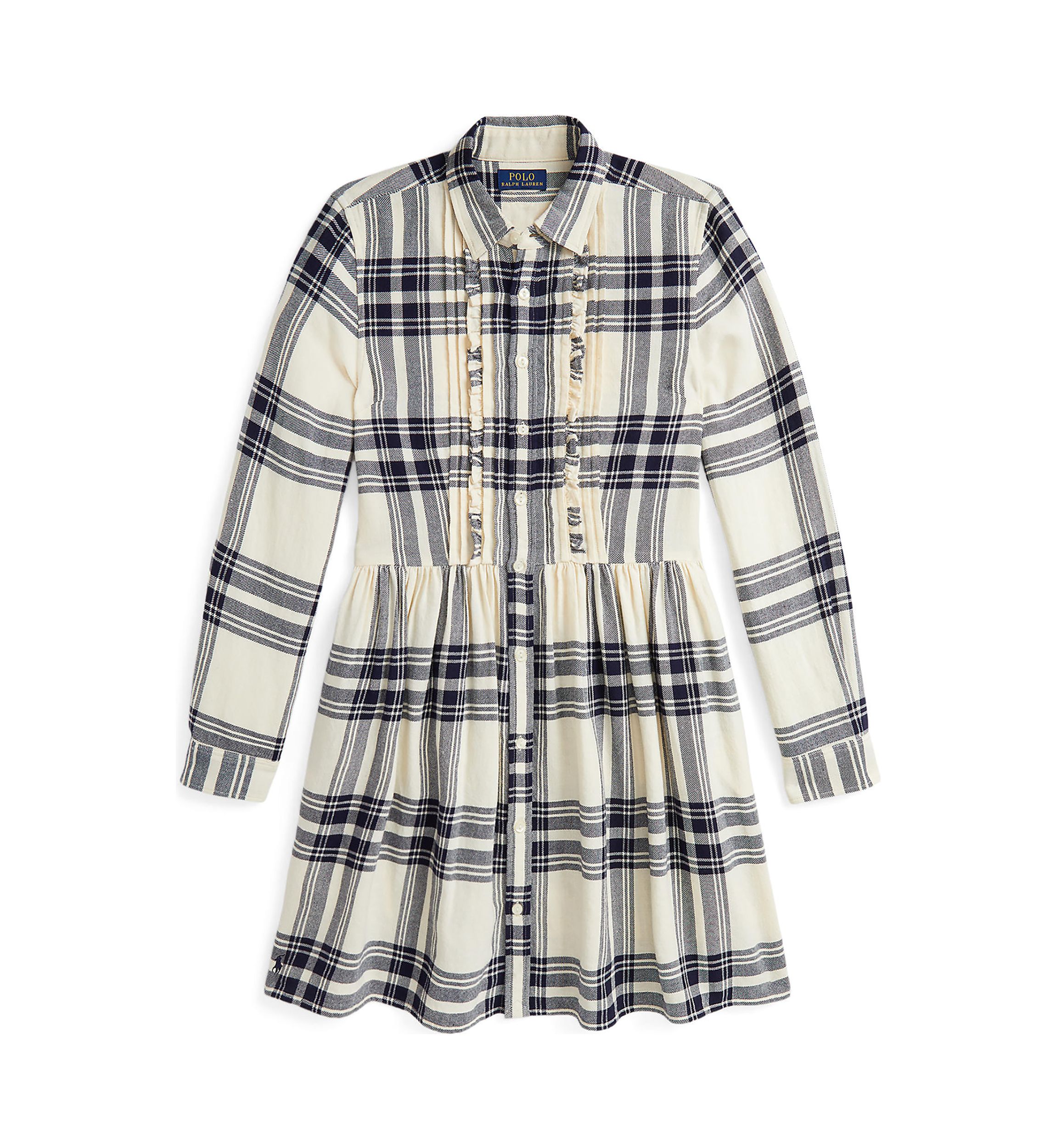 Girls 7-16 Plaid Cotton Twill Shirtdress