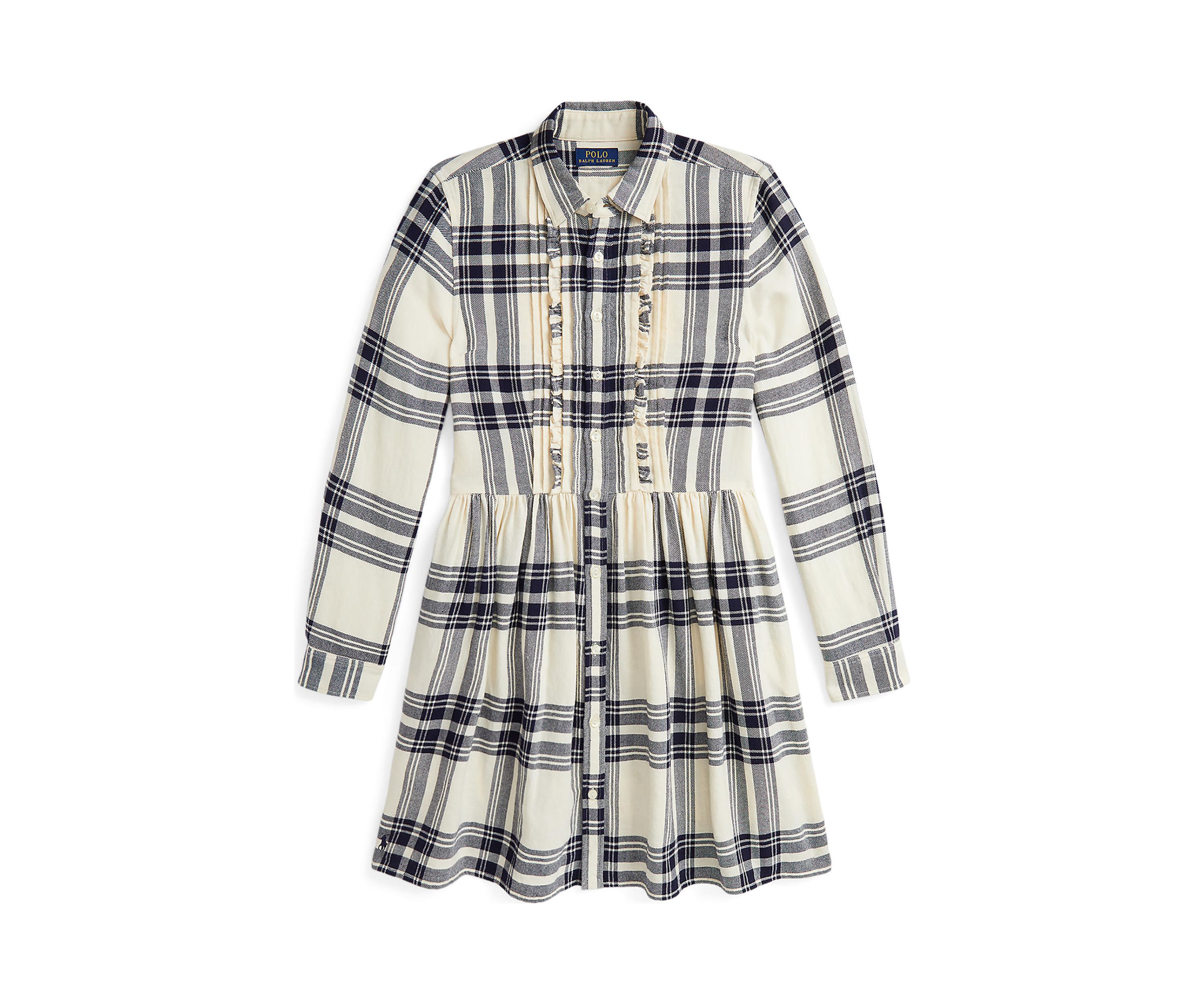 Girls 7-16 Plaid Cotton Twill Shirtdress