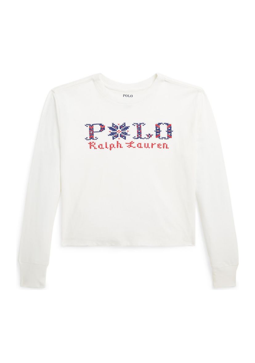 Girls 7-16 Logo Cotton Boxy Long Sleeve T-Shirt