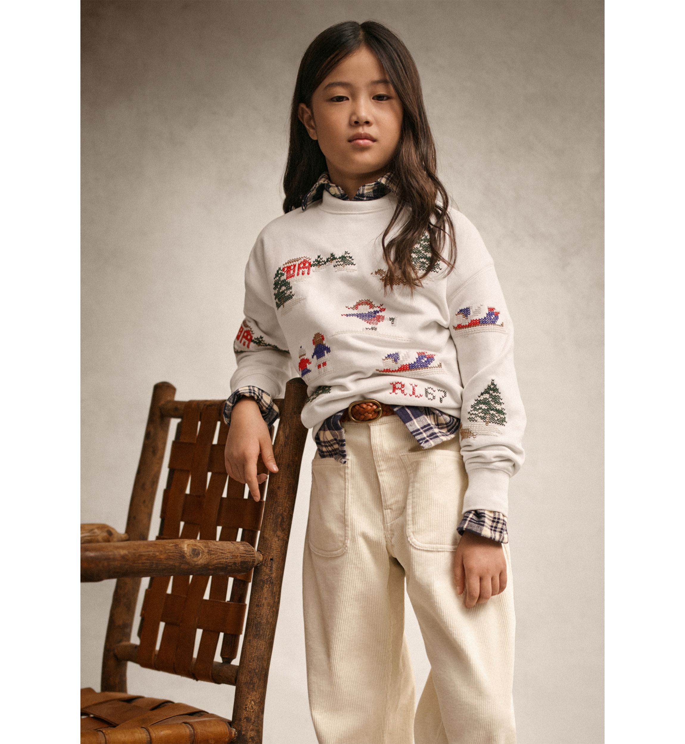 Girls 7-16 Embroidered Fleece Sweatshirt