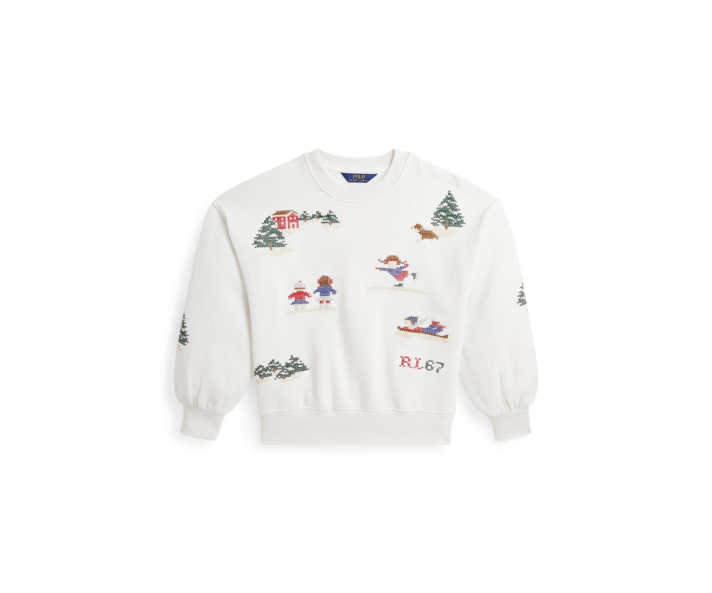 Girls 7-16 Embroidered Fleece Sweatshirt