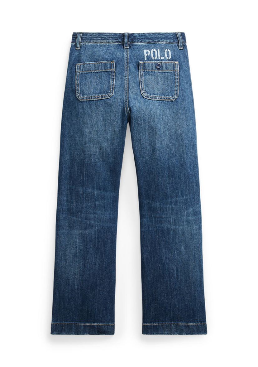 Girls 7-16 Logo Wide Leg Jeans