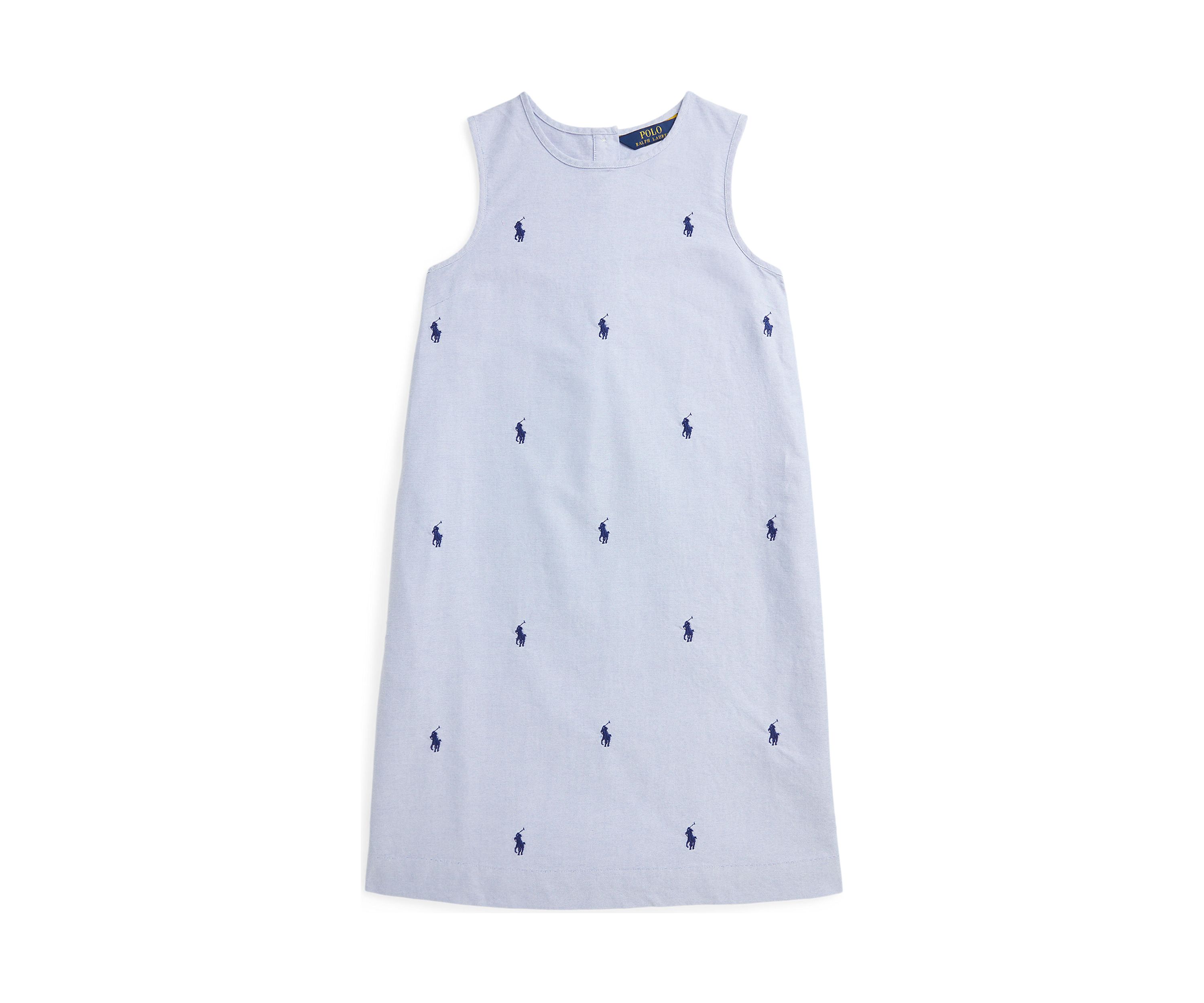 Girls 7-16 Polo Pony Cotton Oxford Dress