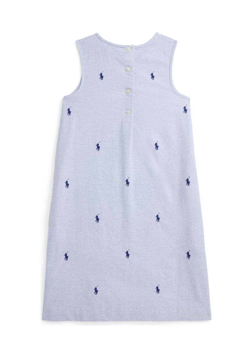 Girls 7-16 Polo Pony Cotton Oxford Dress