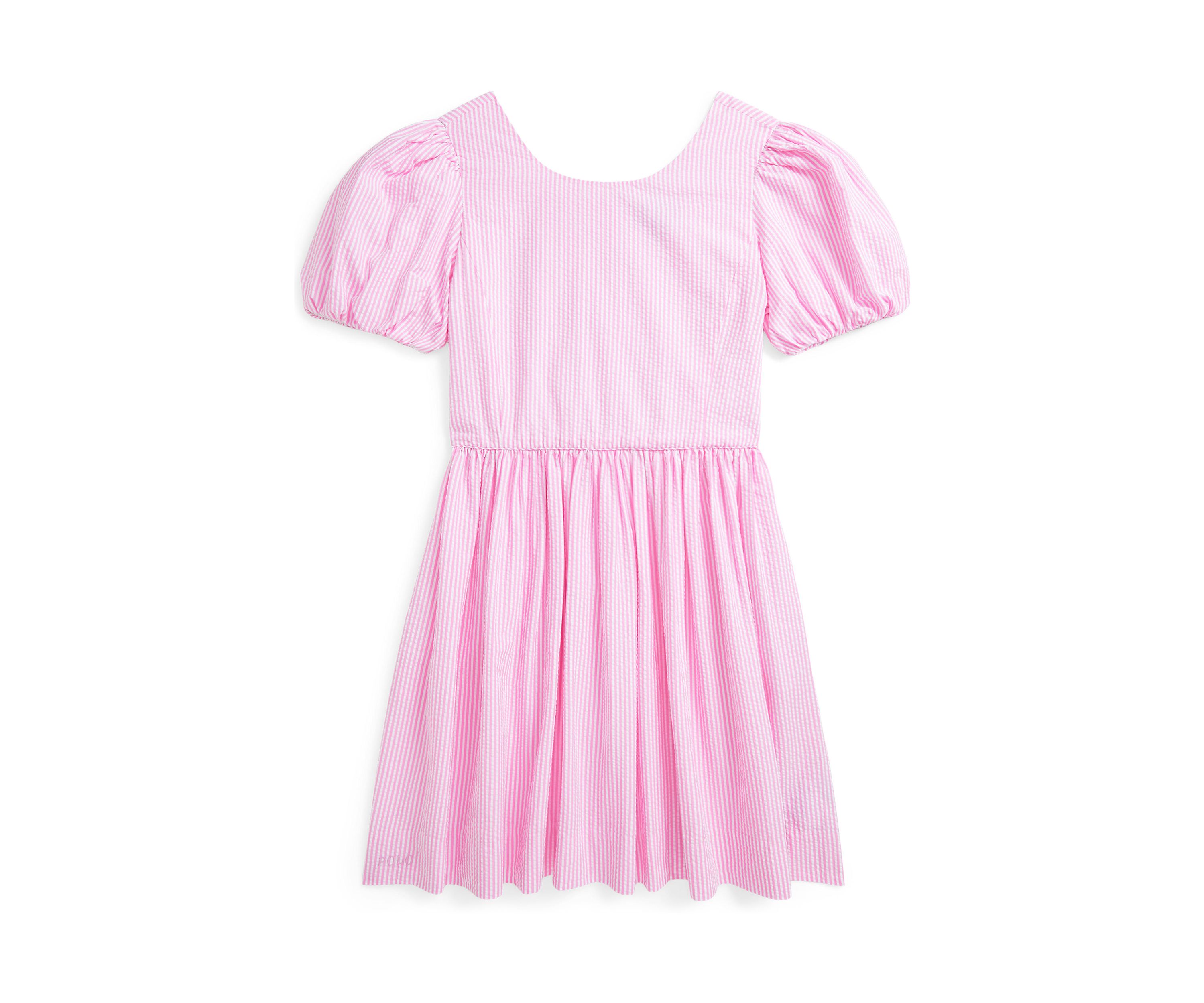 Girls 7-16 Striped Cotton Seersucker Dress