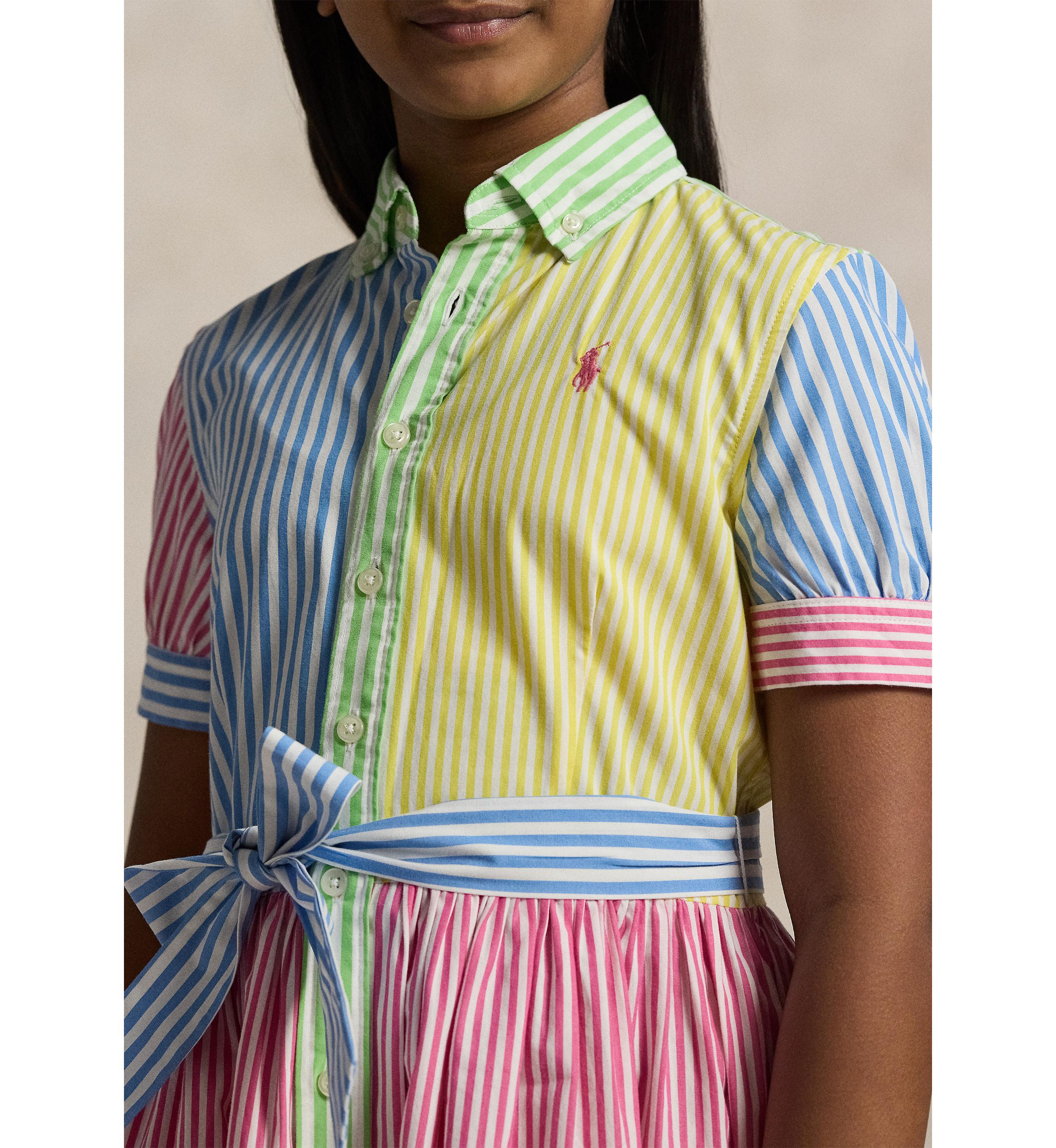 Girls 7-16 Striped Cotton Fun Shirtdress