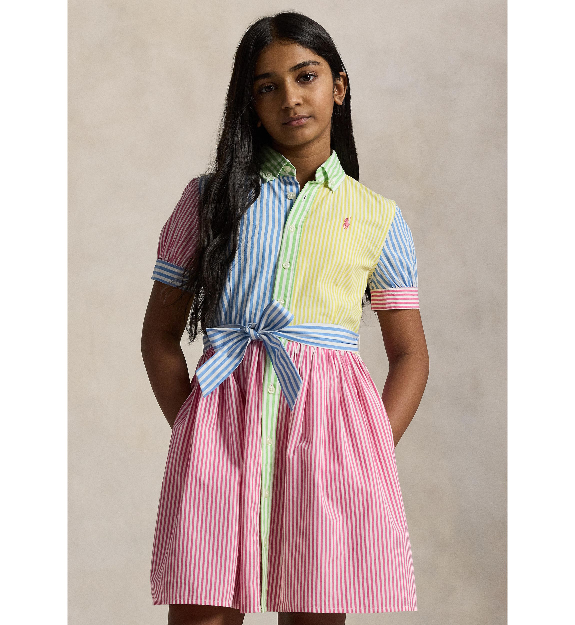 Girls 7-16 Striped Cotton Fun Shirtdress