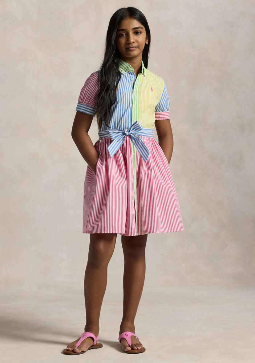 Girls 7-16 Striped Cotton Fun Shirtdress