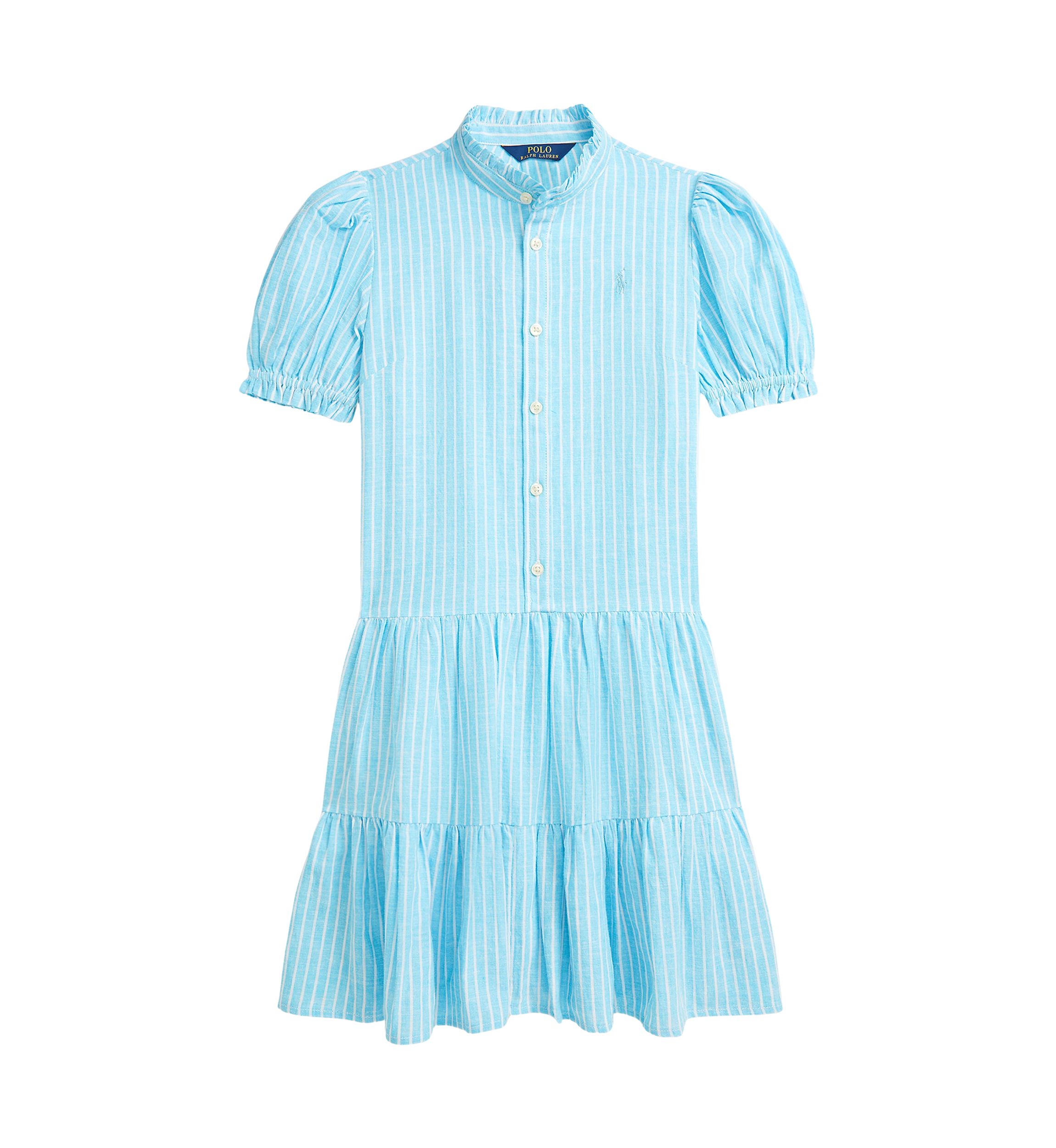 Girls 7-16 Striped Tiered Linen Cotton Dress