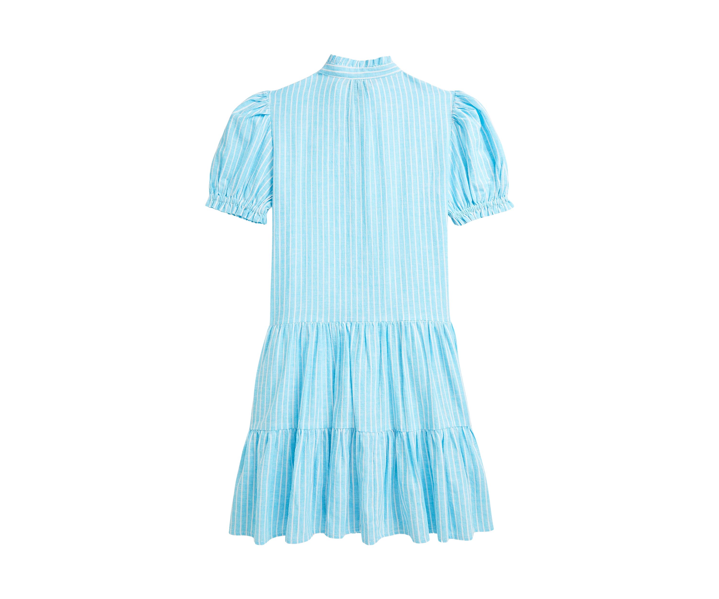 Girls 7-16 Striped Tiered Linen Cotton Dress
