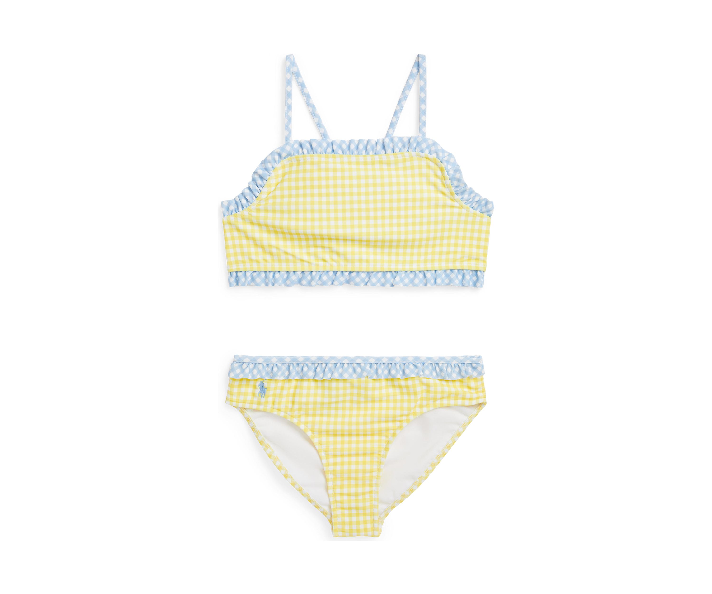 Girls 7-16 Gingham Ruffled Two Piece Swimsuit
