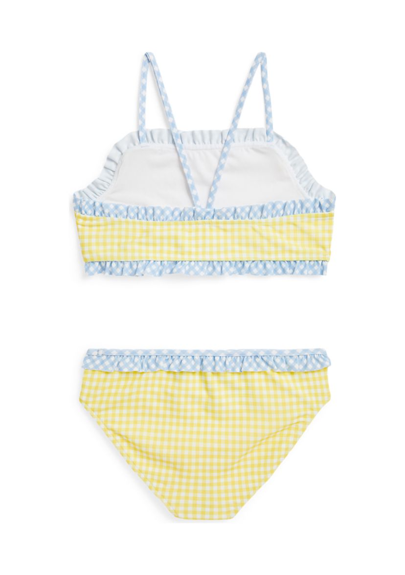 Girls 7-16 Gingham Ruffled Two Piece Swimsuit