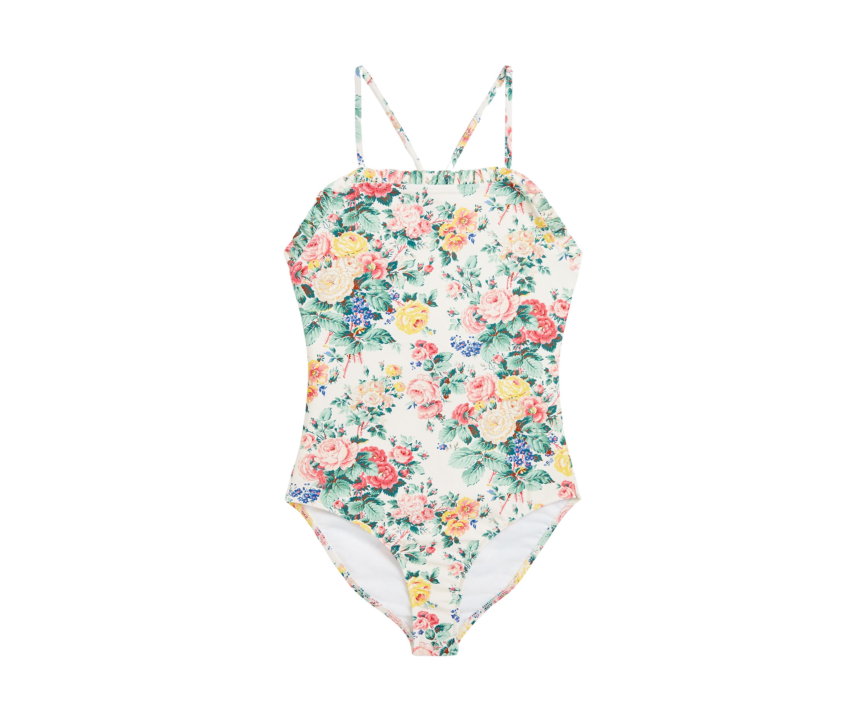 Girls 7-16 Floral Ruffled One Piece Swimsuit