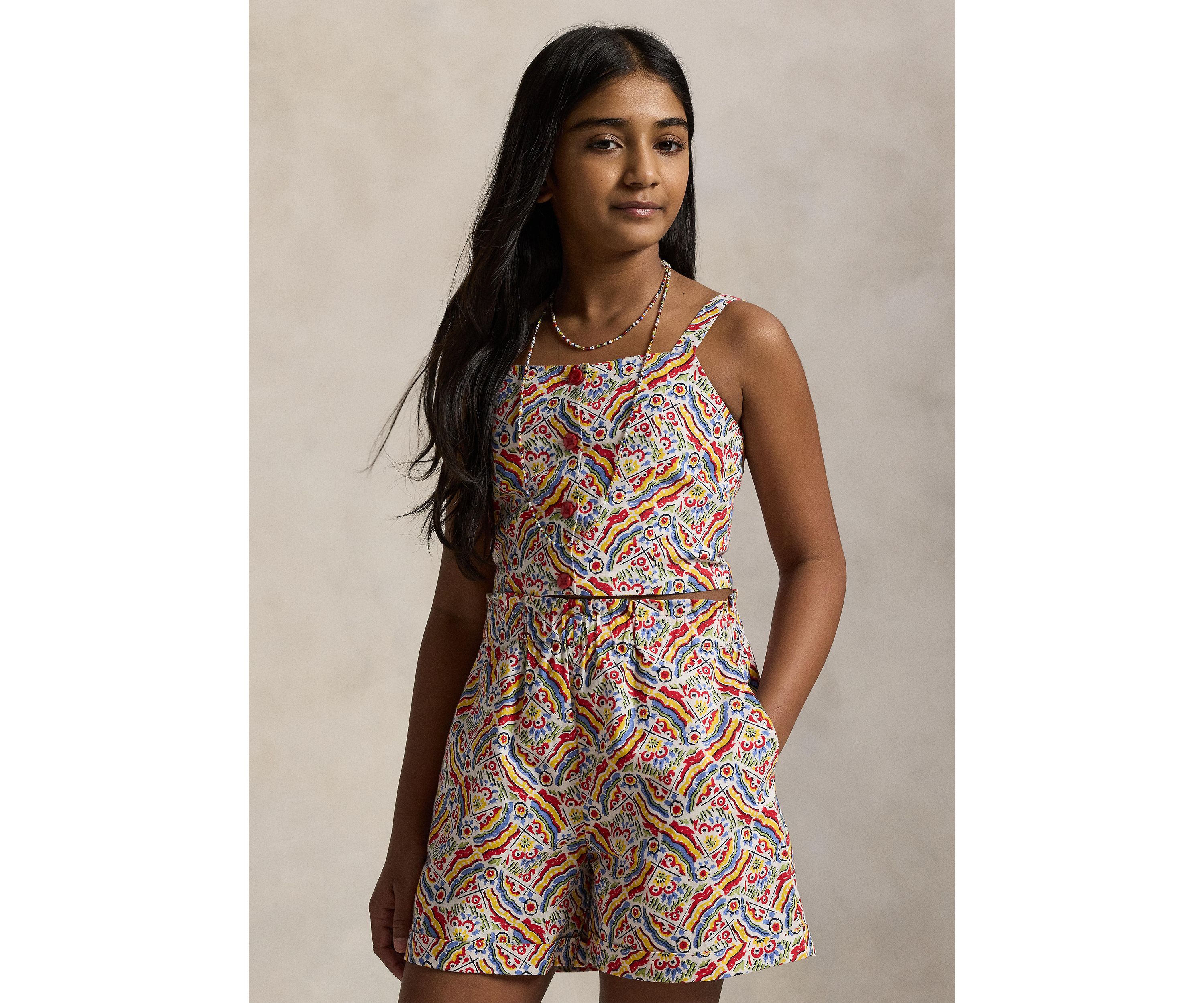 Girls 7-16 Riviera Print Cotton Jersey Dress