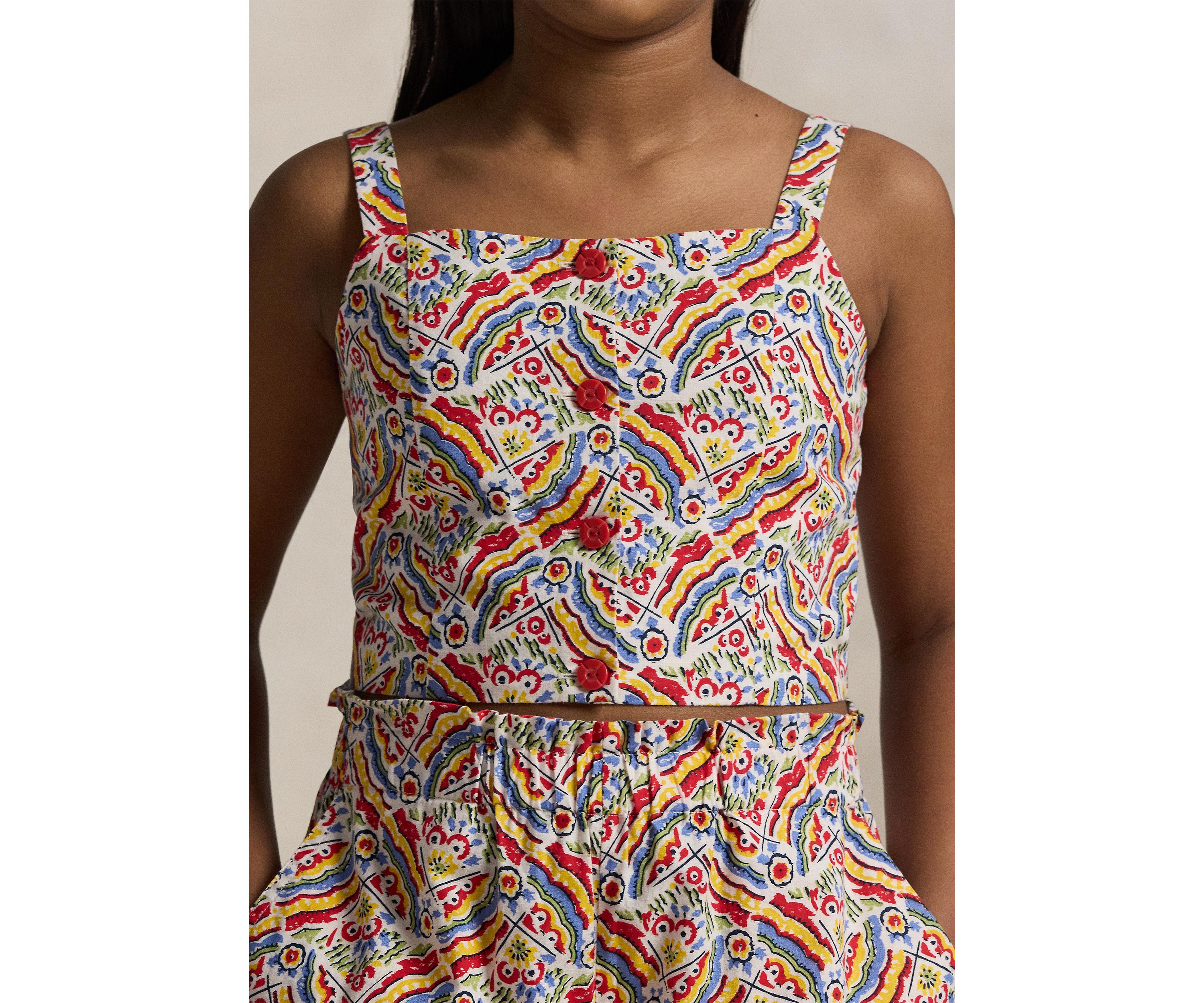 Girls 7-16 Riviera Print Cotton Jersey Dress