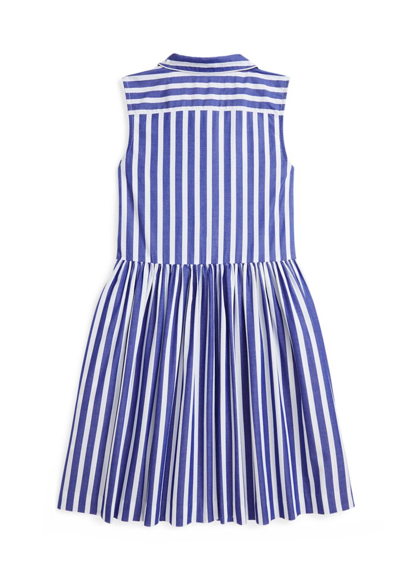 Girls 7-16 Striped Cotton Poplin Shirtdress