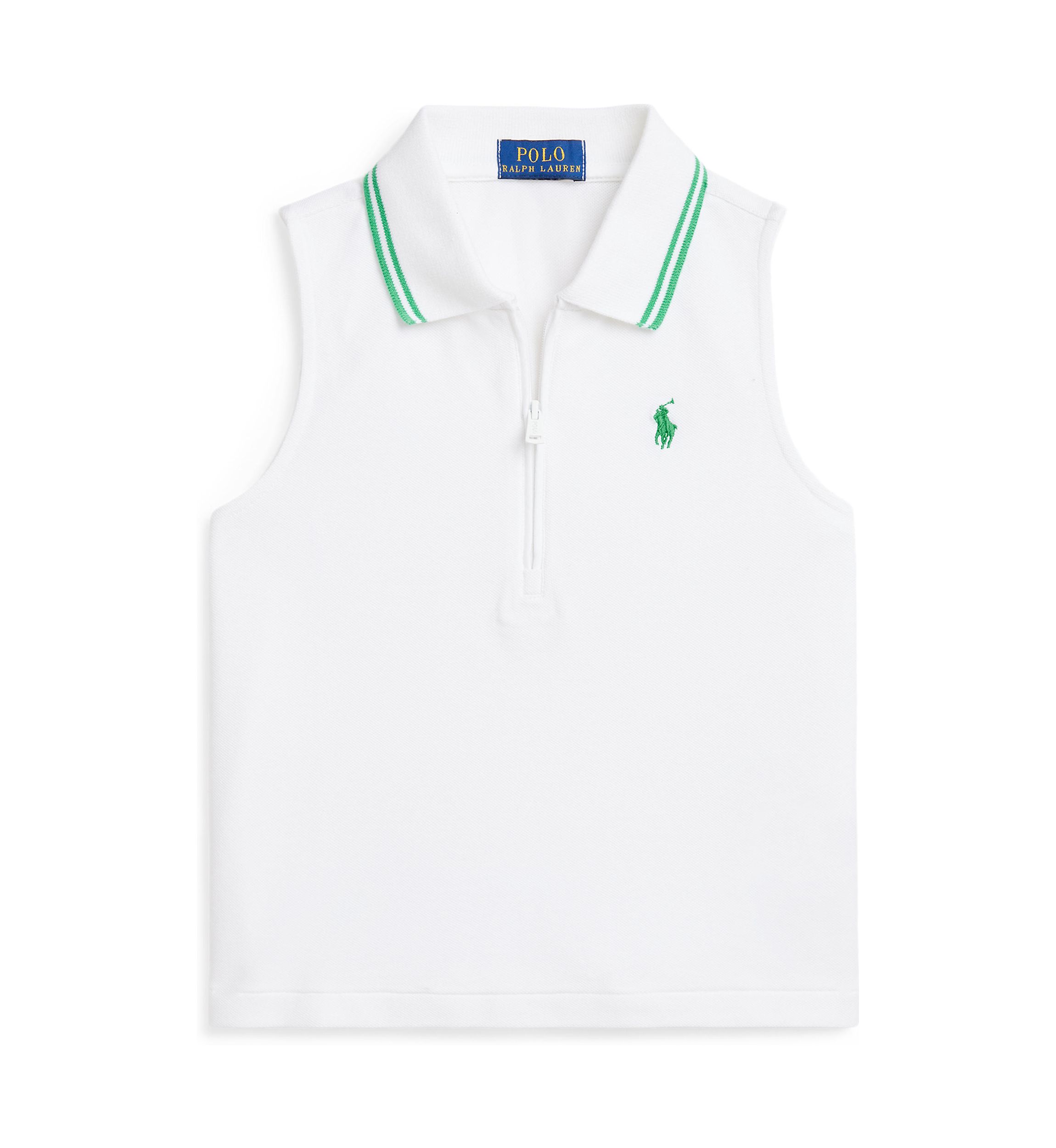 Girls 7-16 Stretch Mesh Half Zip Boxy Polo Shirt