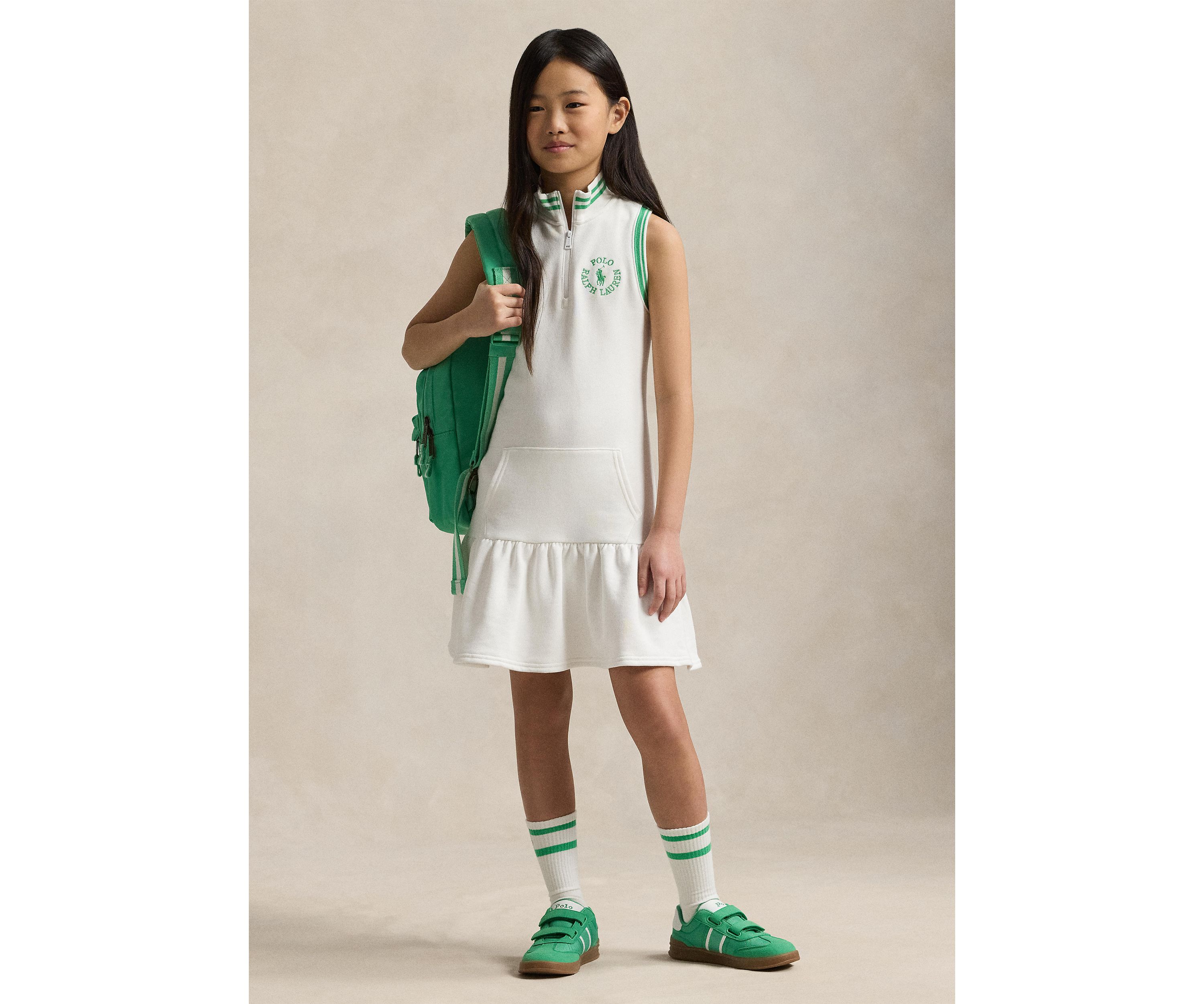 Girls 7-16 Big Pony Logo Terry Dress