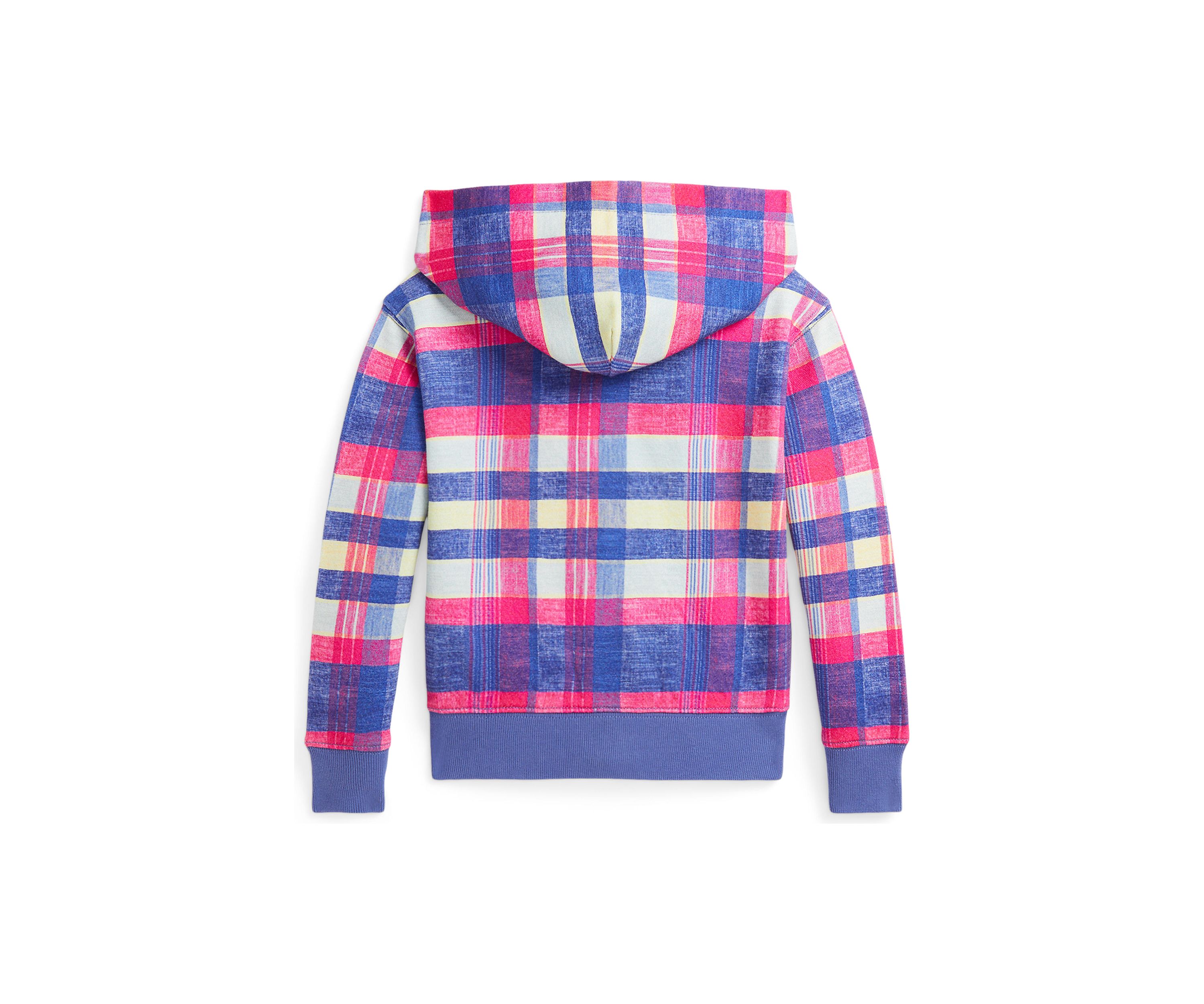 Girls 7-16 Plaid Loopback Fleece Full Zip Hoodie