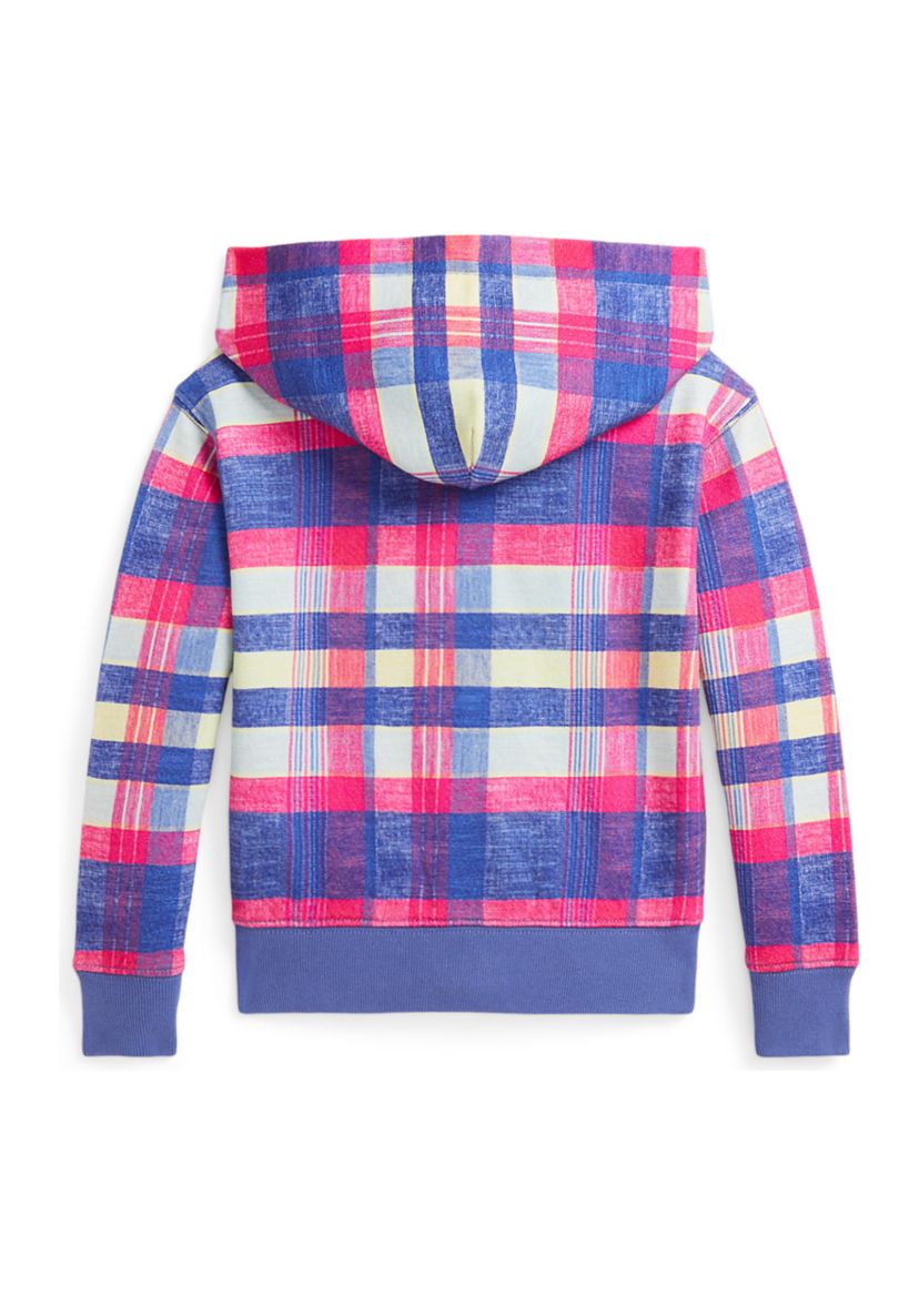 Girls 7-16 Plaid Loopback Fleece Full Zip Hoodie