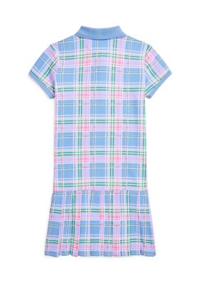 Girls 7-16 Plaid Cotton Mesh Polo Dress