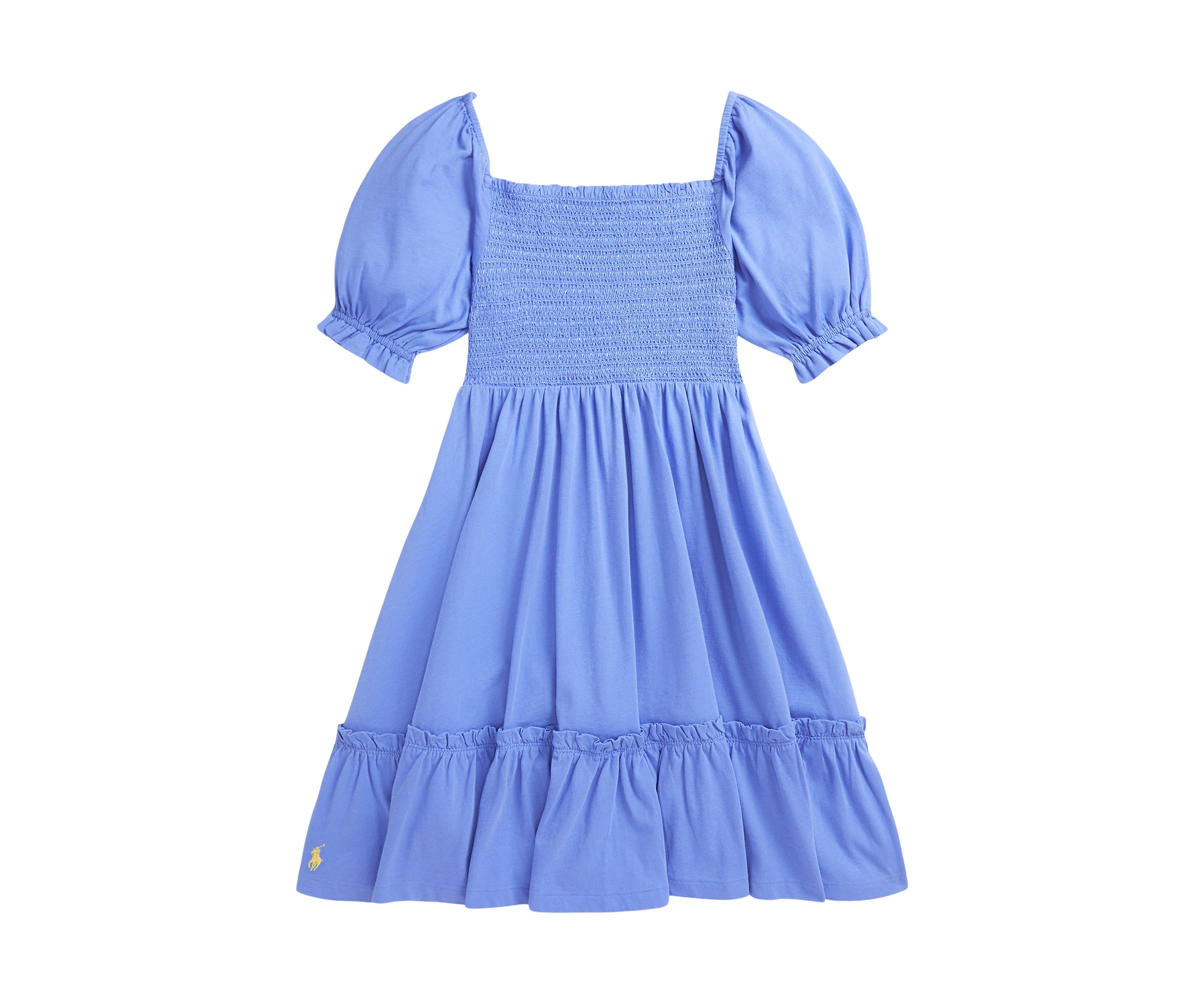 Girls 7-16 Smocked Cotton Jersey Dress