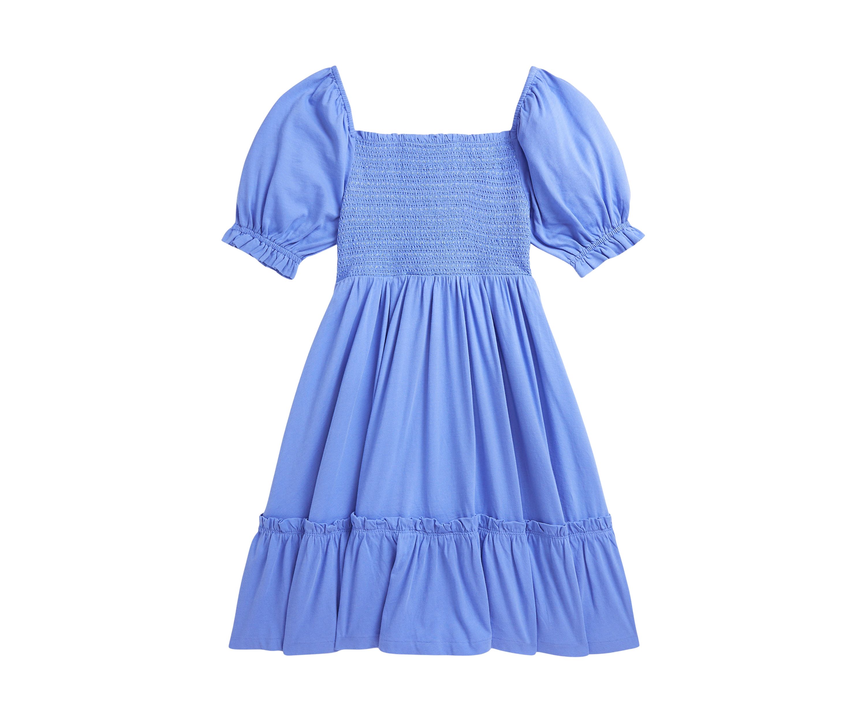 Girls 7-16 Smocked Cotton Jersey Dress